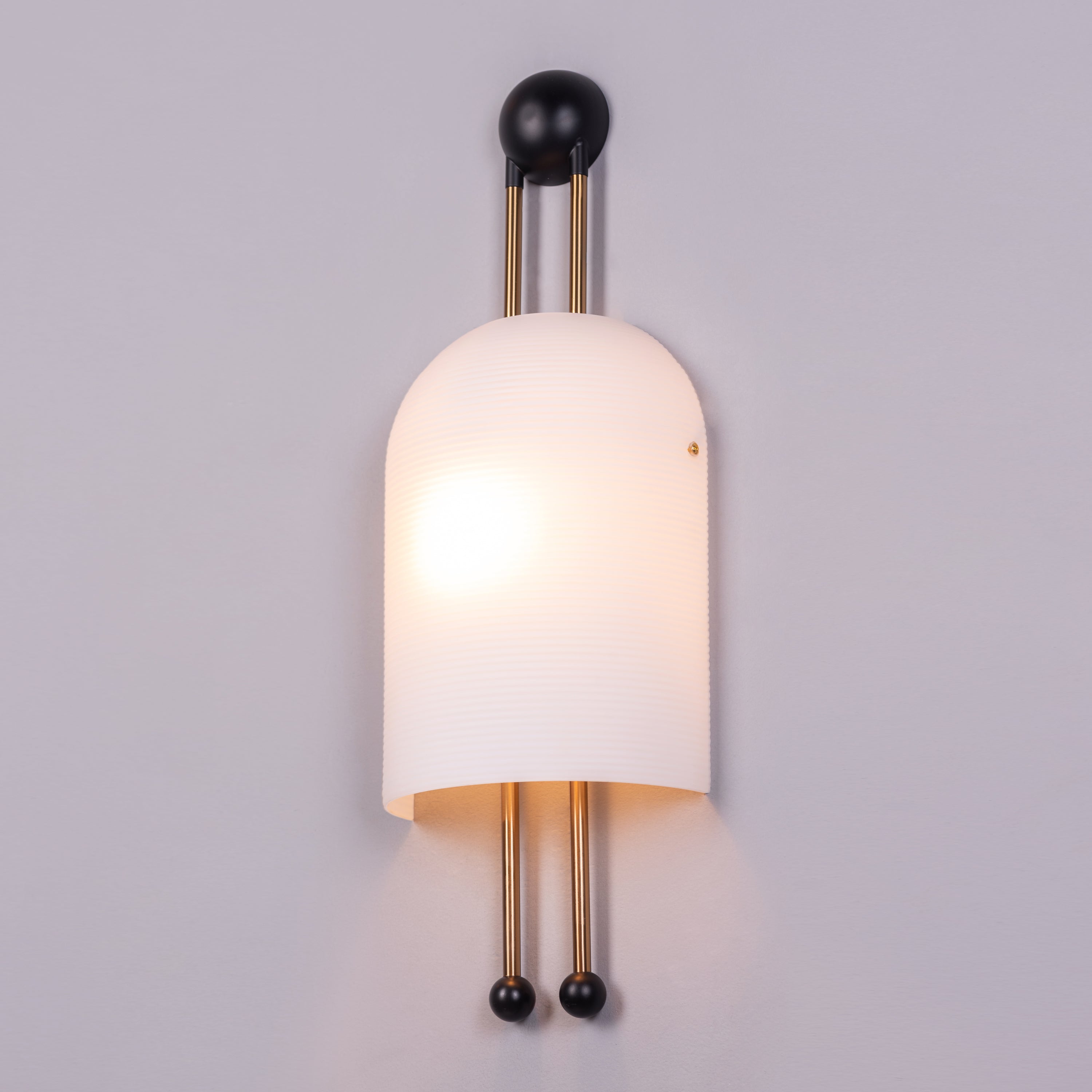 Day In My Dream (Gold, Black) Frosted Glass Wall Light
