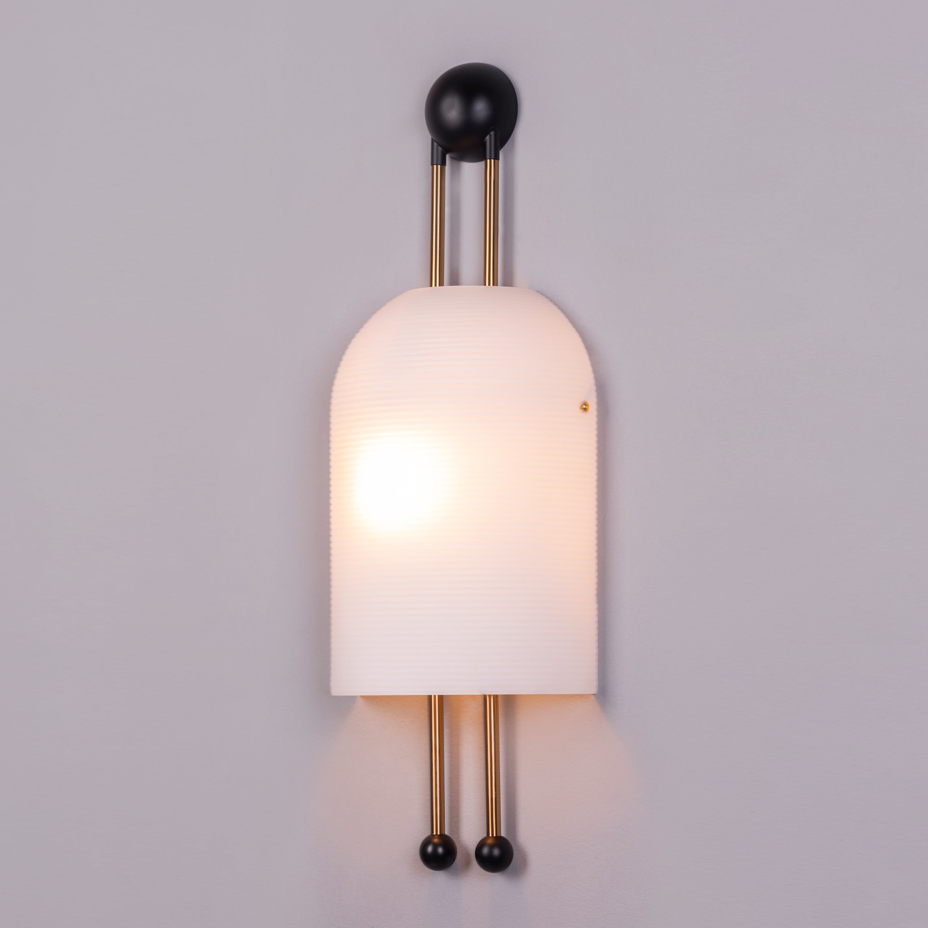Day In My Dream (Gold, Black) Frosted Glass Wall Light