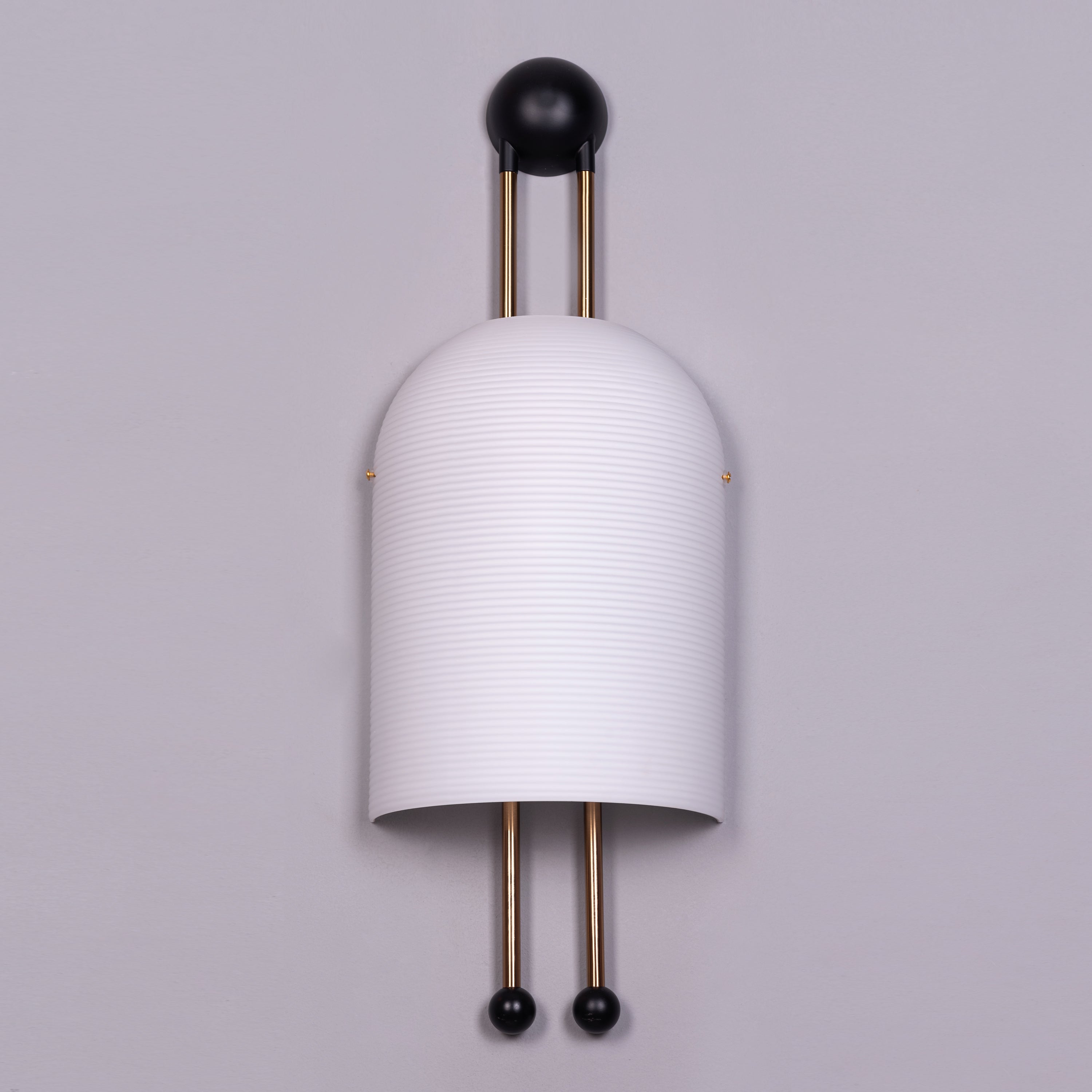 Day In My Dream (Gold, Black) Frosted Glass Wall Light