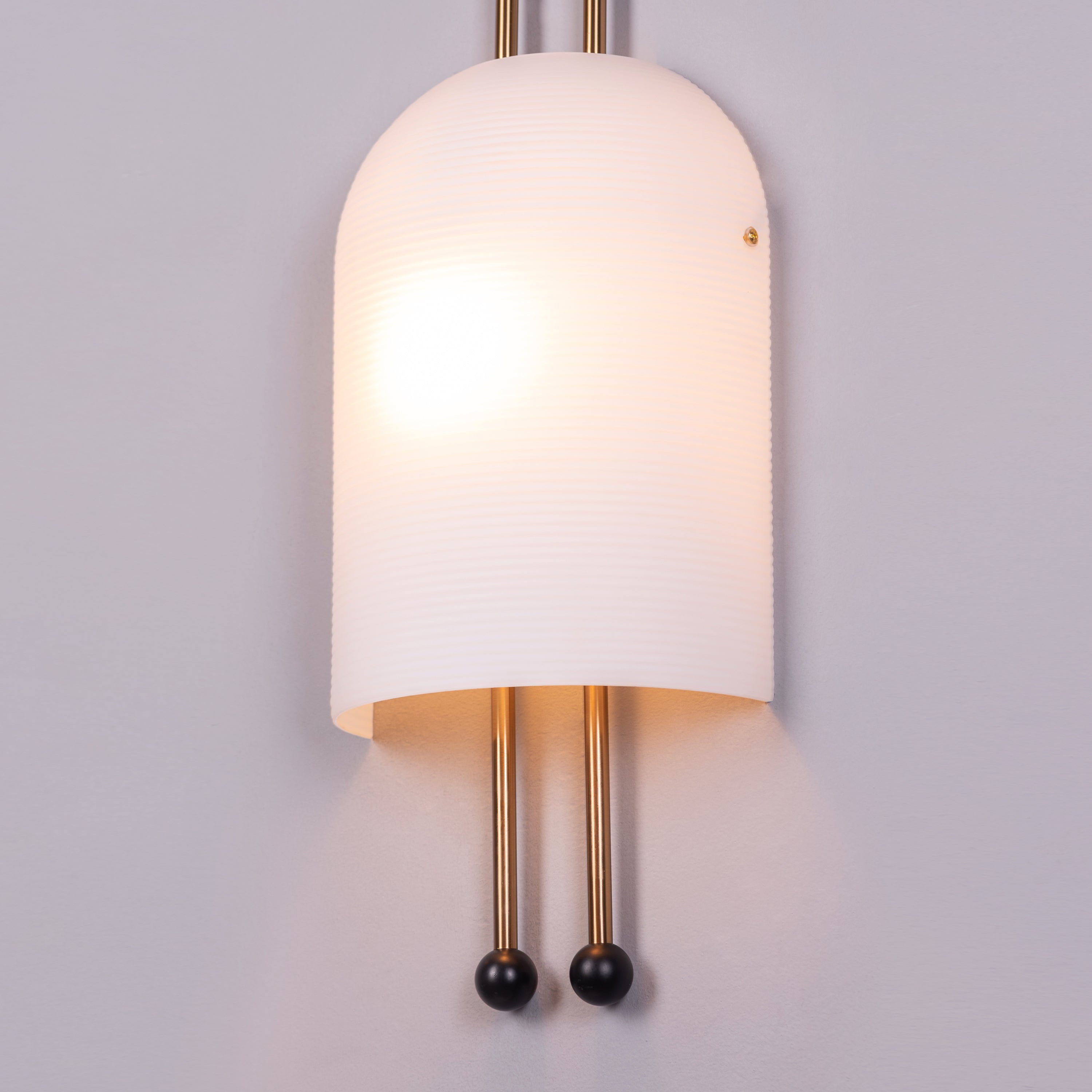 Day In My Dream (Gold, Black) Frosted Glass Wall Light