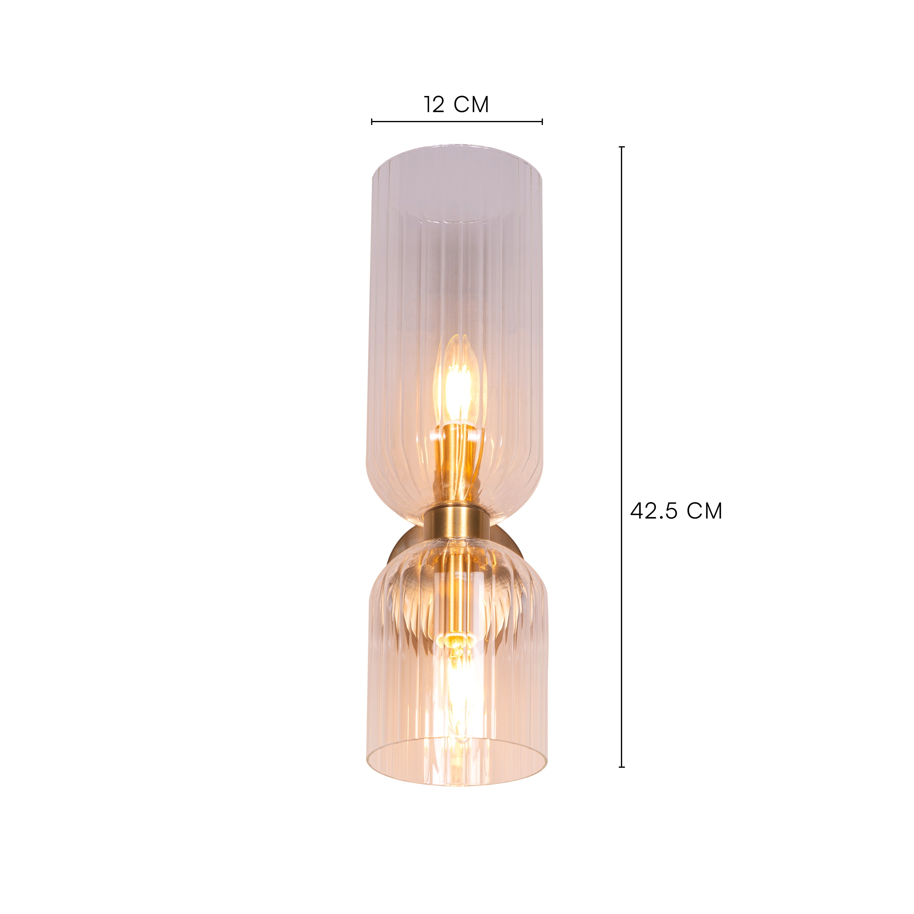 Smitten (Gold, Clear) Textured Glass Wall Light