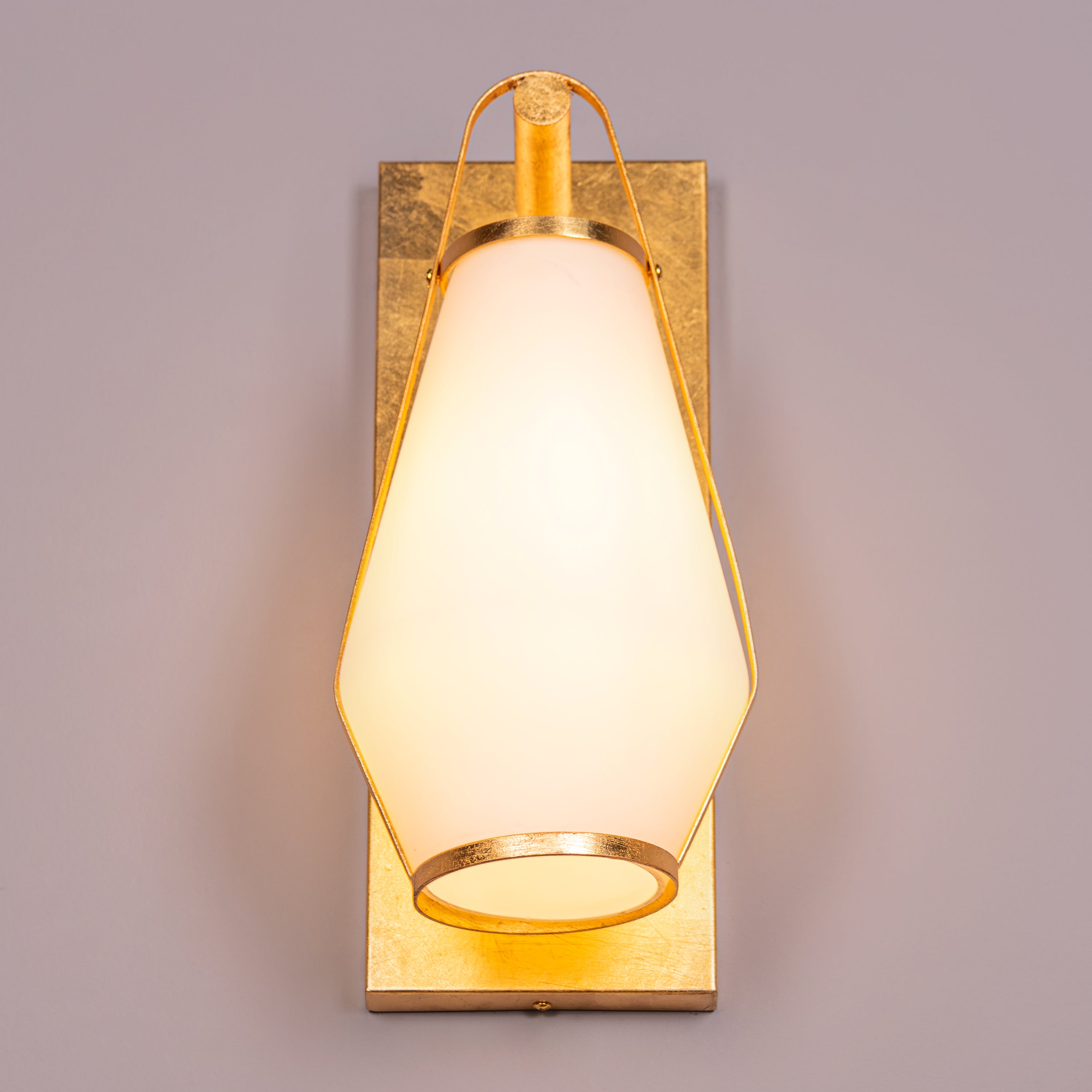 Egerton (Gold, White) Frosted Glass Wall Light