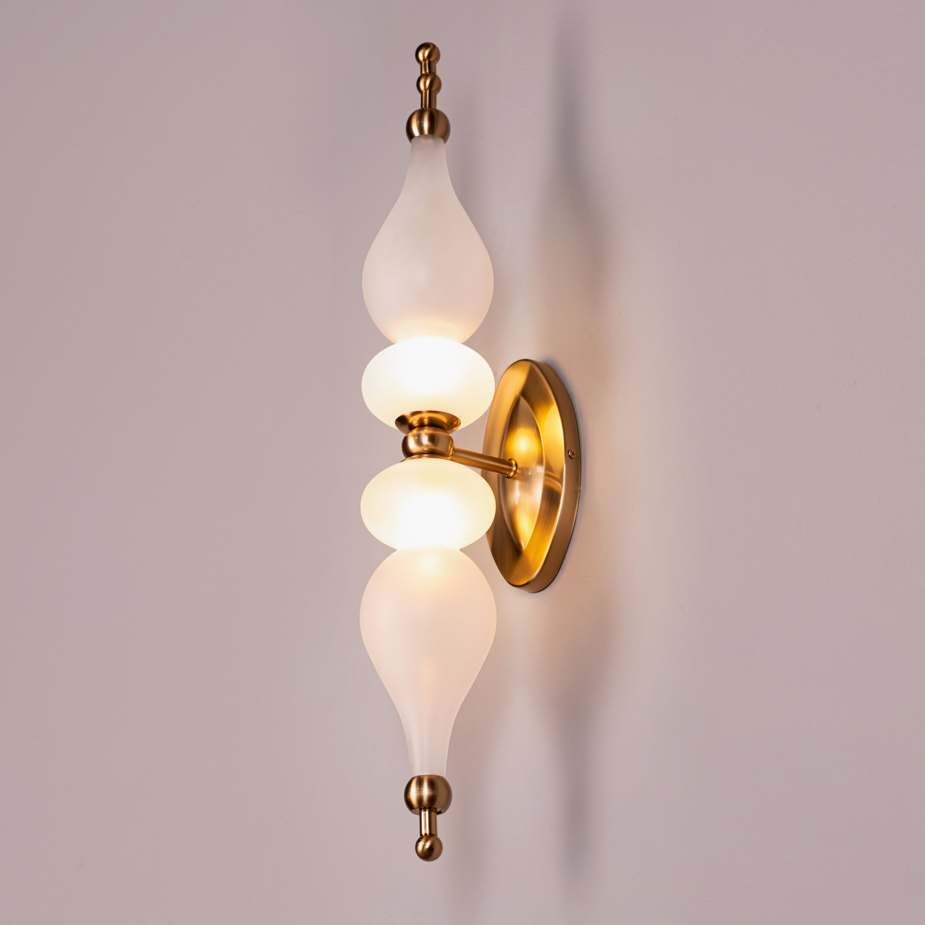 Goldmere (Gold, White) Frosted Glass Wall LIght