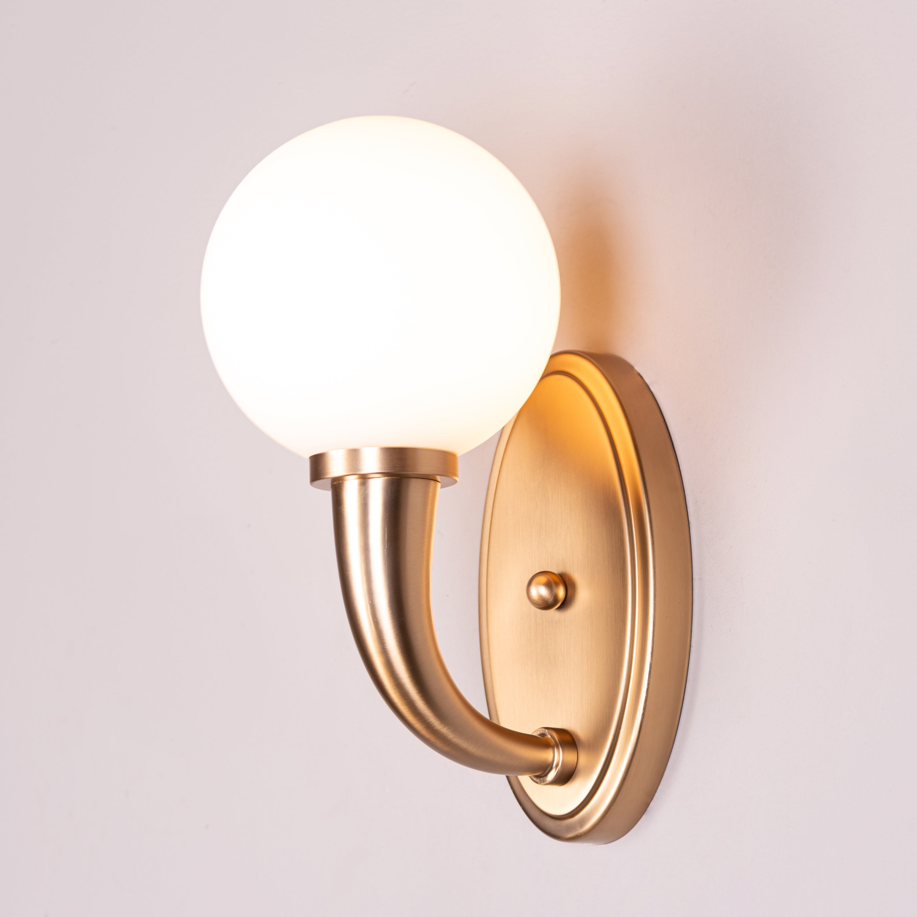 Kenswick (Gold, White) Frosted Glass Wall Light