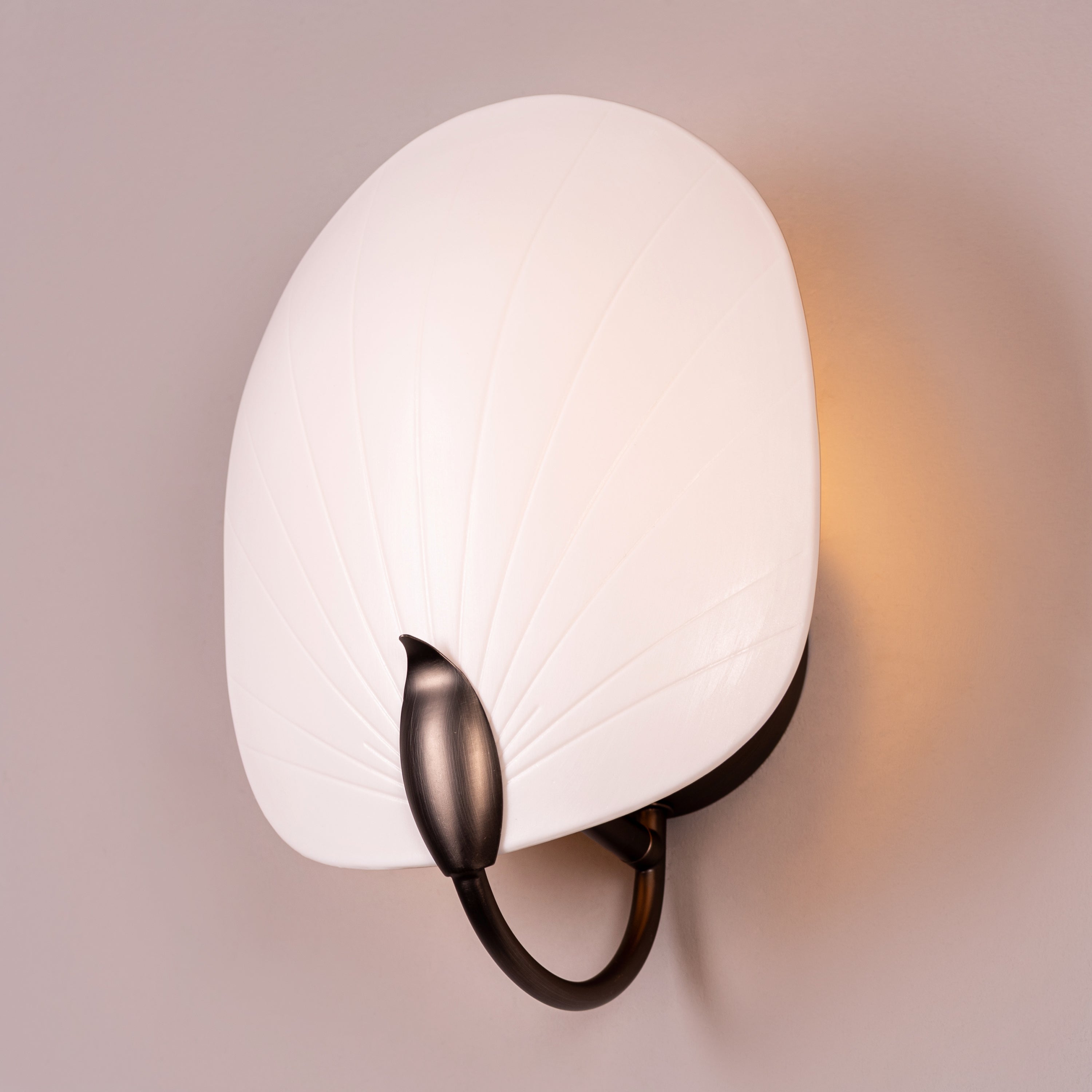 Petaline (Brown, White) Ceramic Wall Light