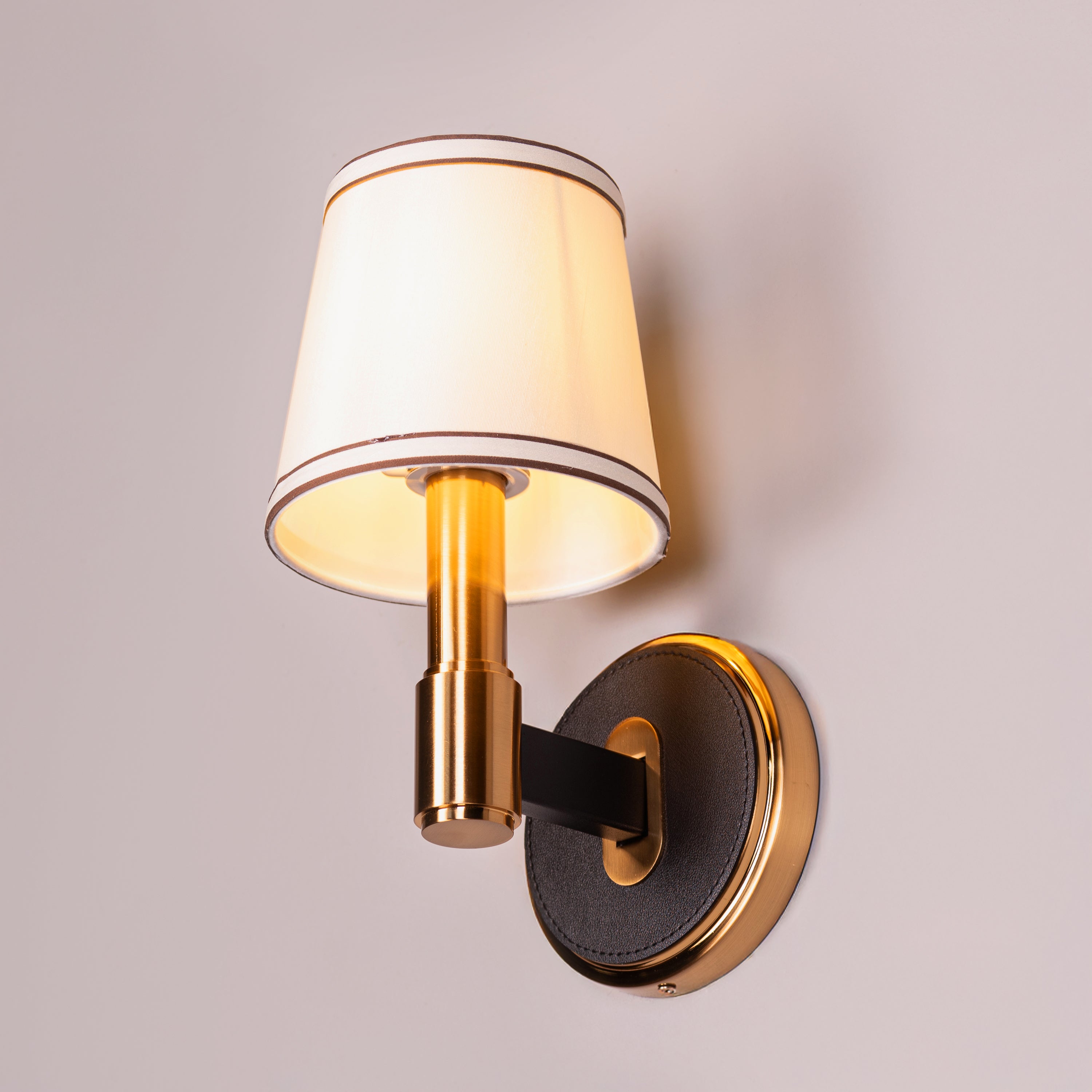 Ink & Ember (Gold, Black) Faux Leather Wall Light