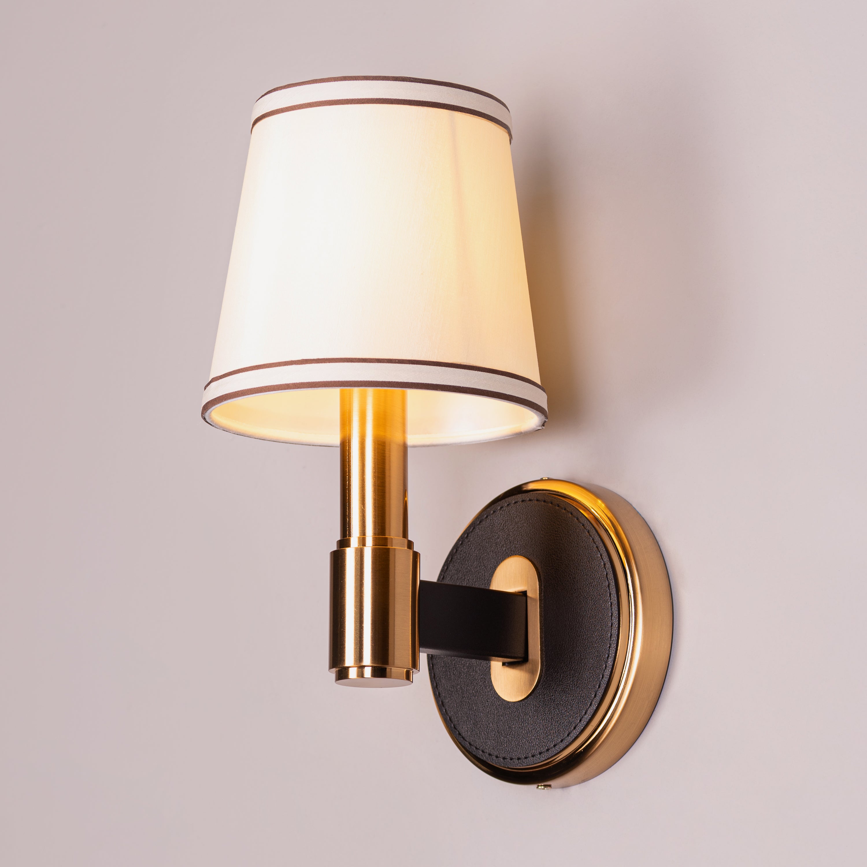 Ink & Ember (Gold, Black) Faux Leather Wall Light