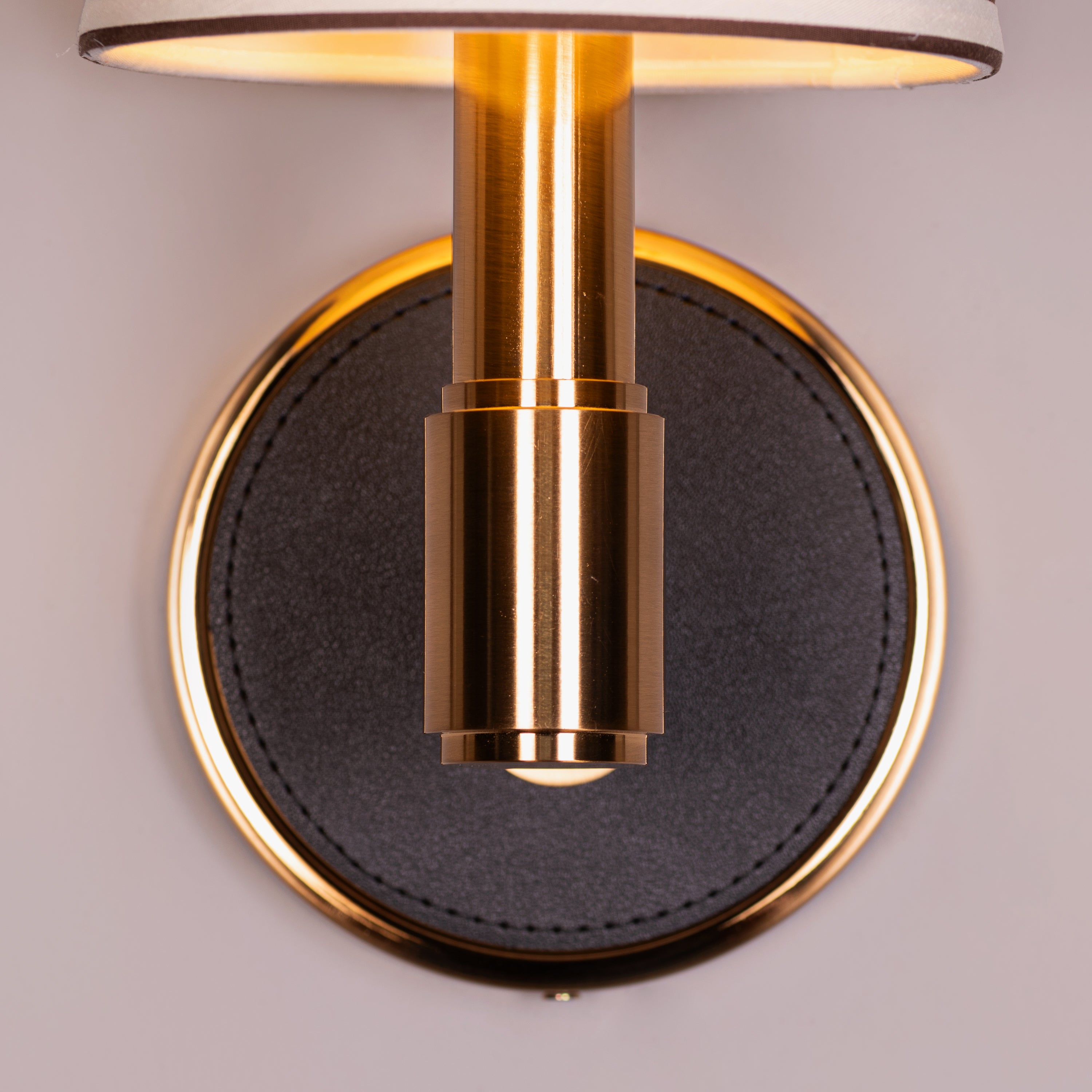 Ink & Ember (Gold, Black) Faux Leather Wall Light
