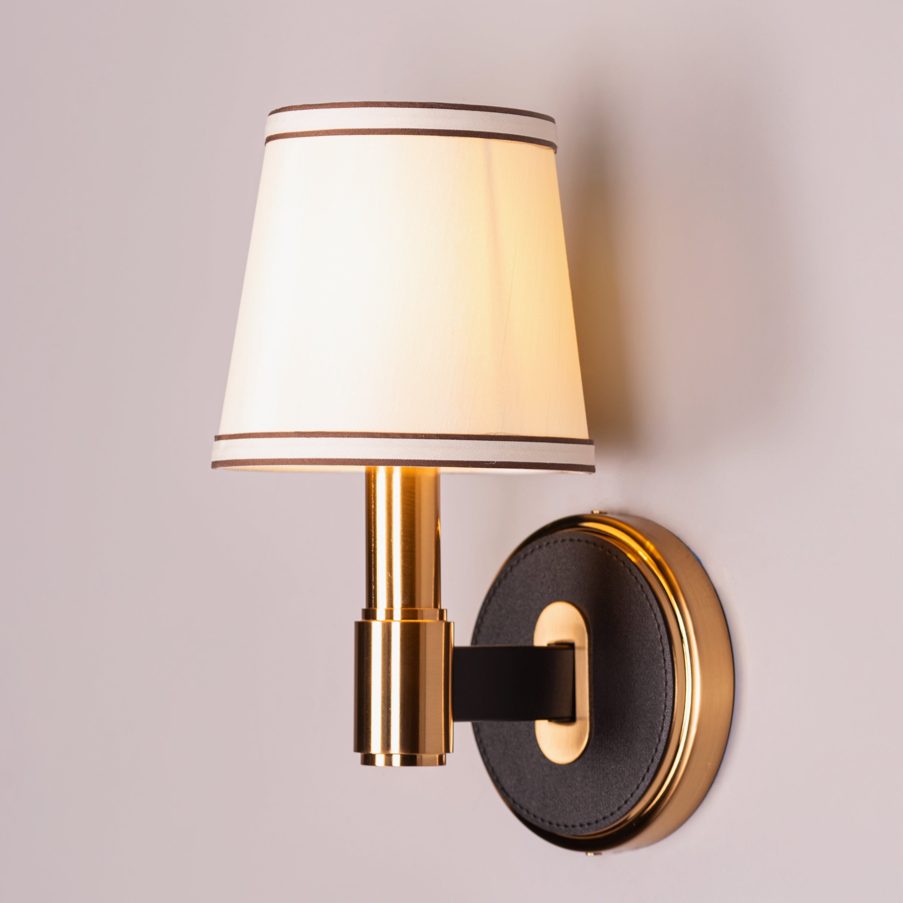 Ink & Ember (Gold, Black) Faux Leather Wall Light