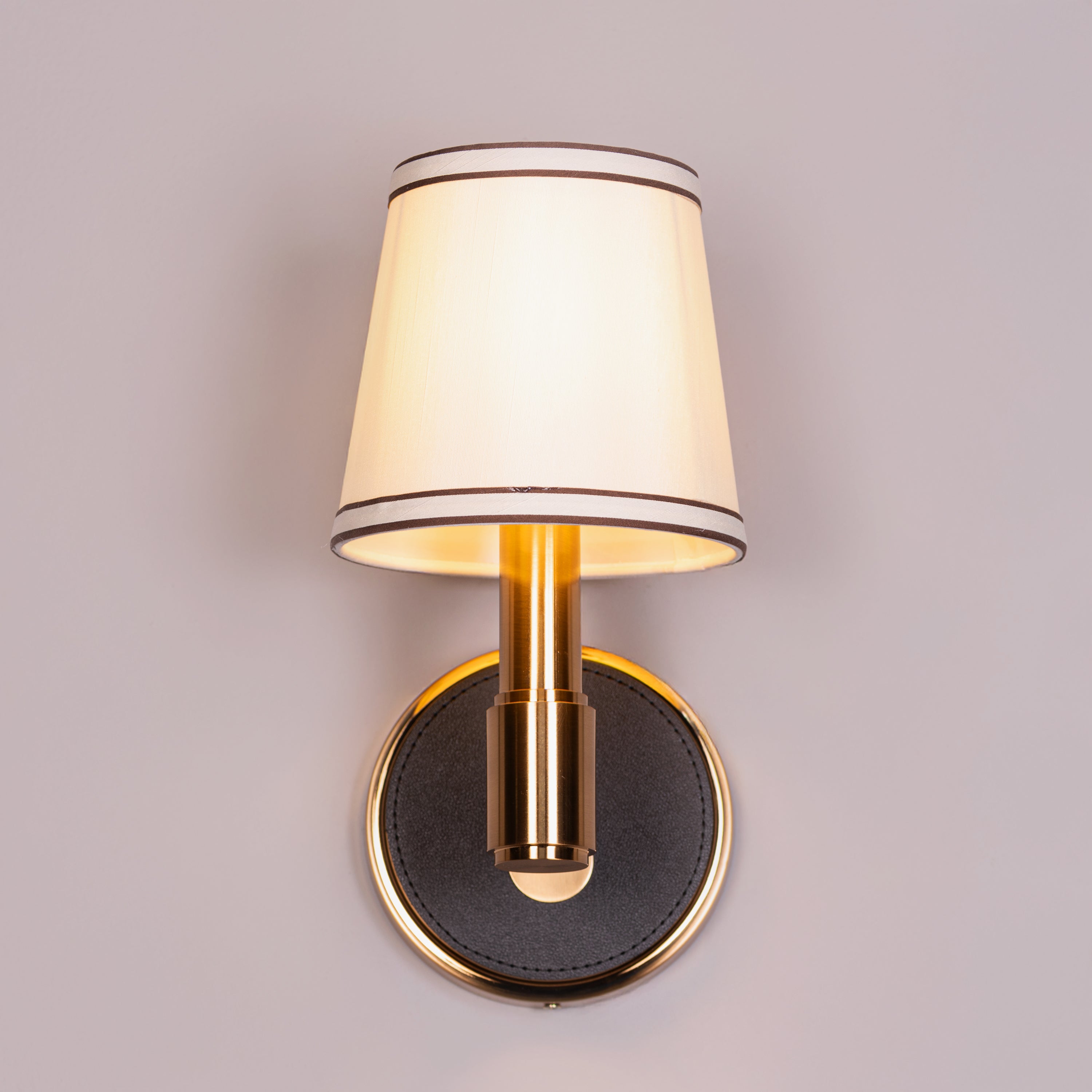 Ink & Ember (Gold, Black) Faux Leather Wall Light