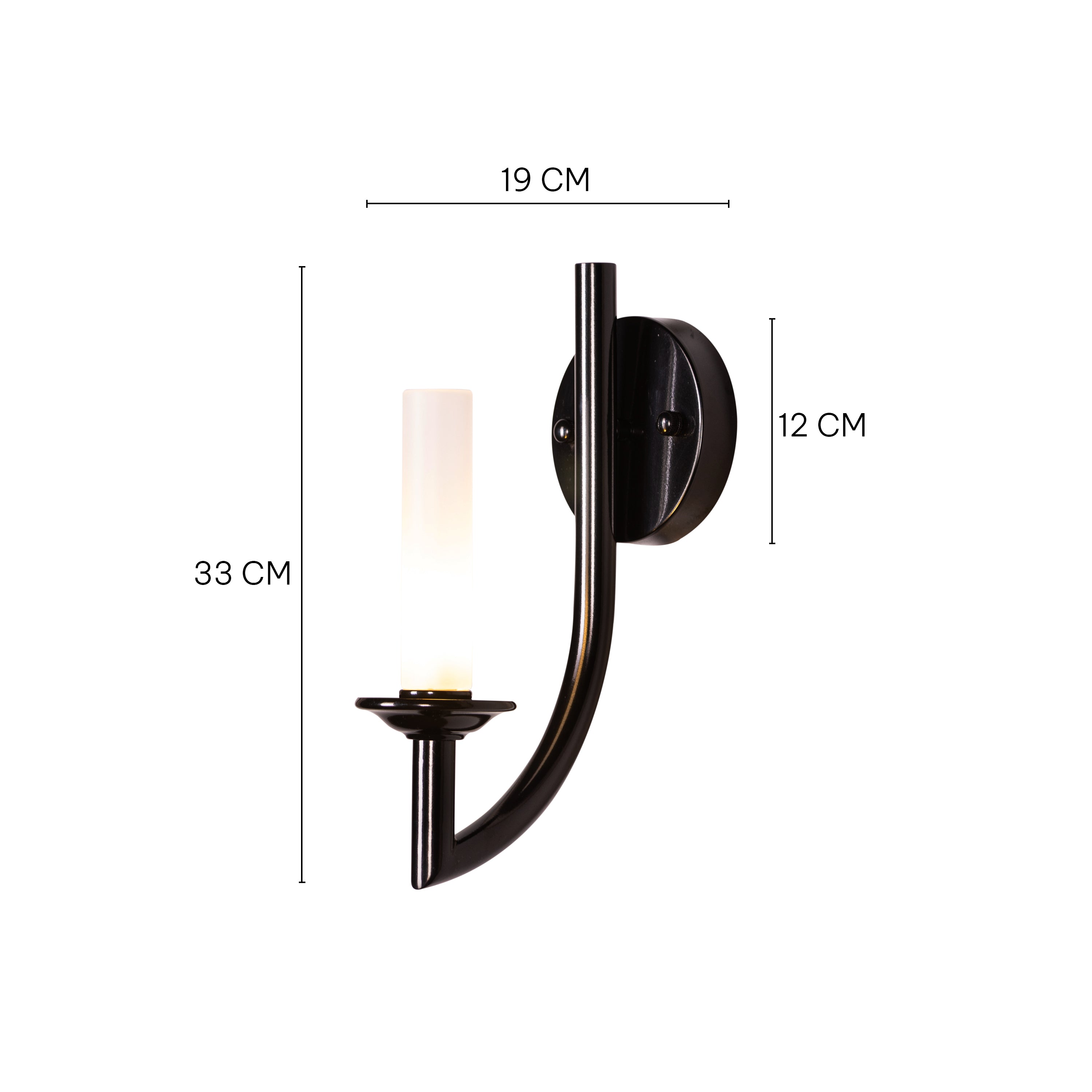 Forma (Black, White) Frosted Glass Wall Light