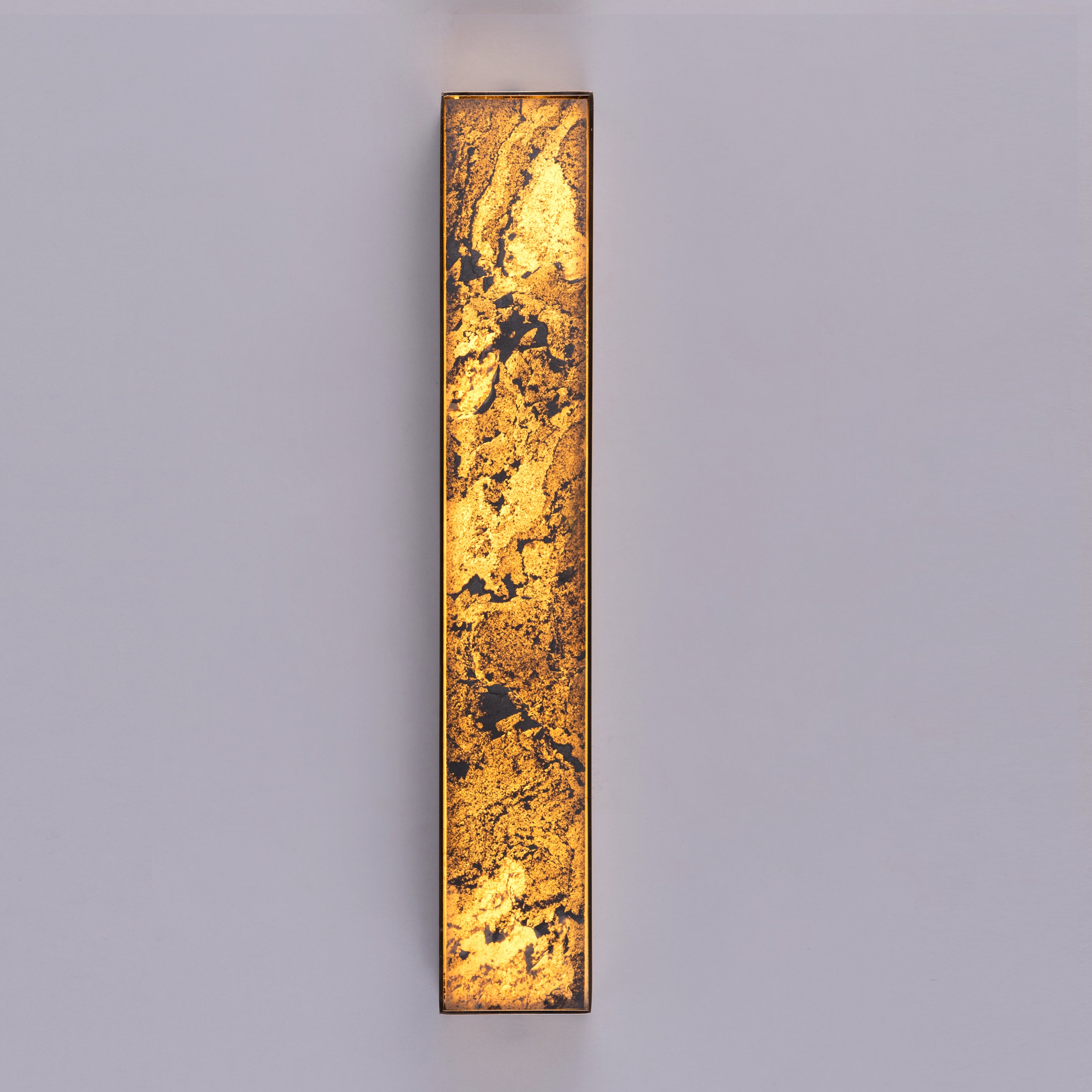 Cloudy Days Translucent (Small, Gold, Built-In LED) Natural Stone Wall Light