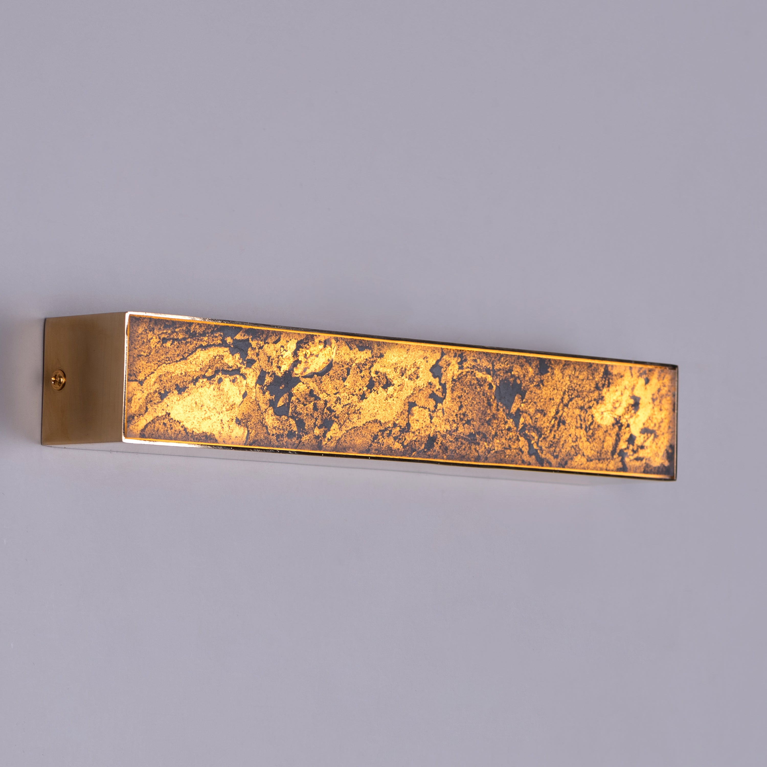 Cloudy Days Translucent (Small, Gold, Built-In LED) Natural Stone Wall Light