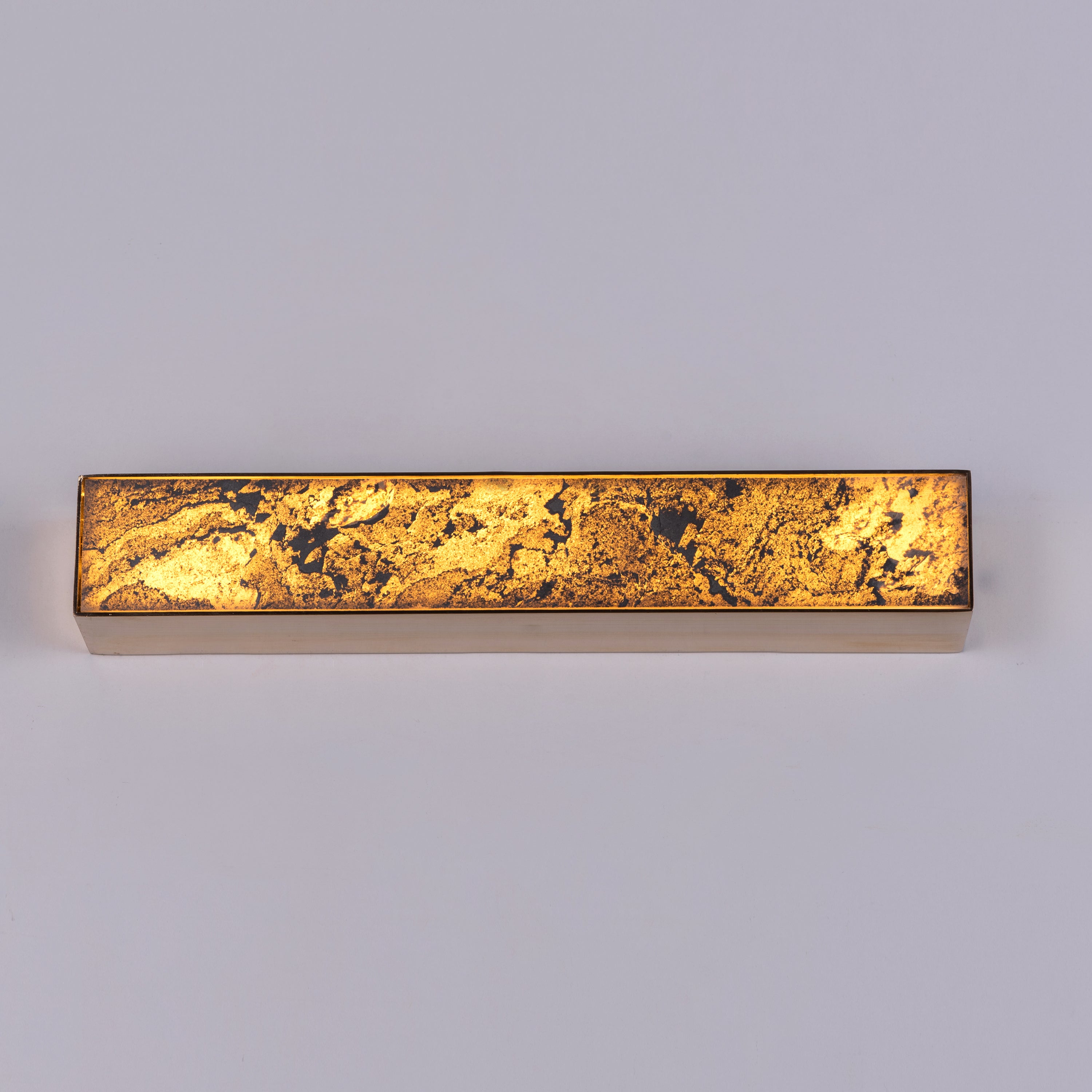 Cloudy Days Translucent (Small, Gold, Built-In LED) Natural Stone Wall Light