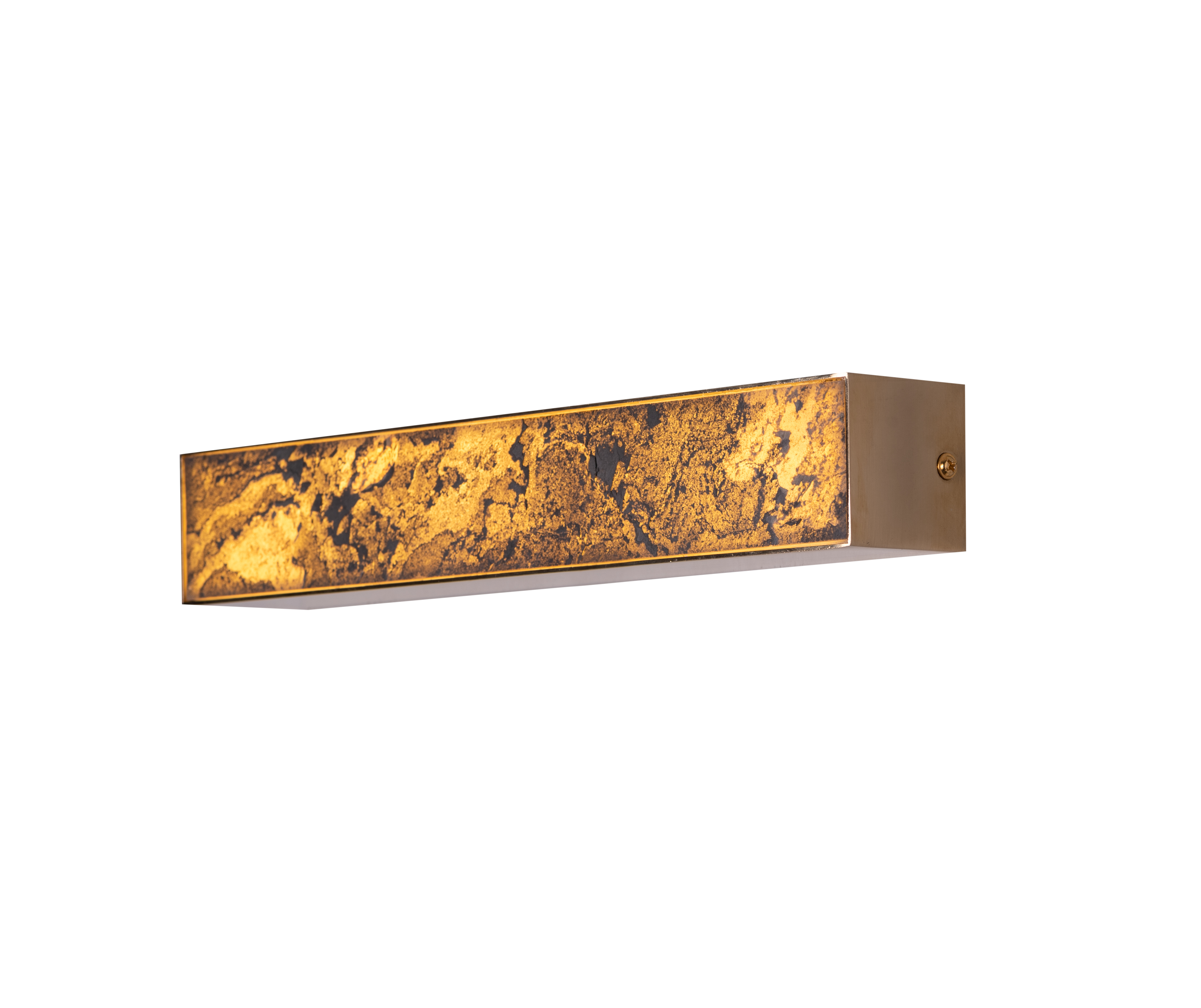 Cloudy Days Translucent (Small, Gold, Built-In LED) Natural Stone Wall Light