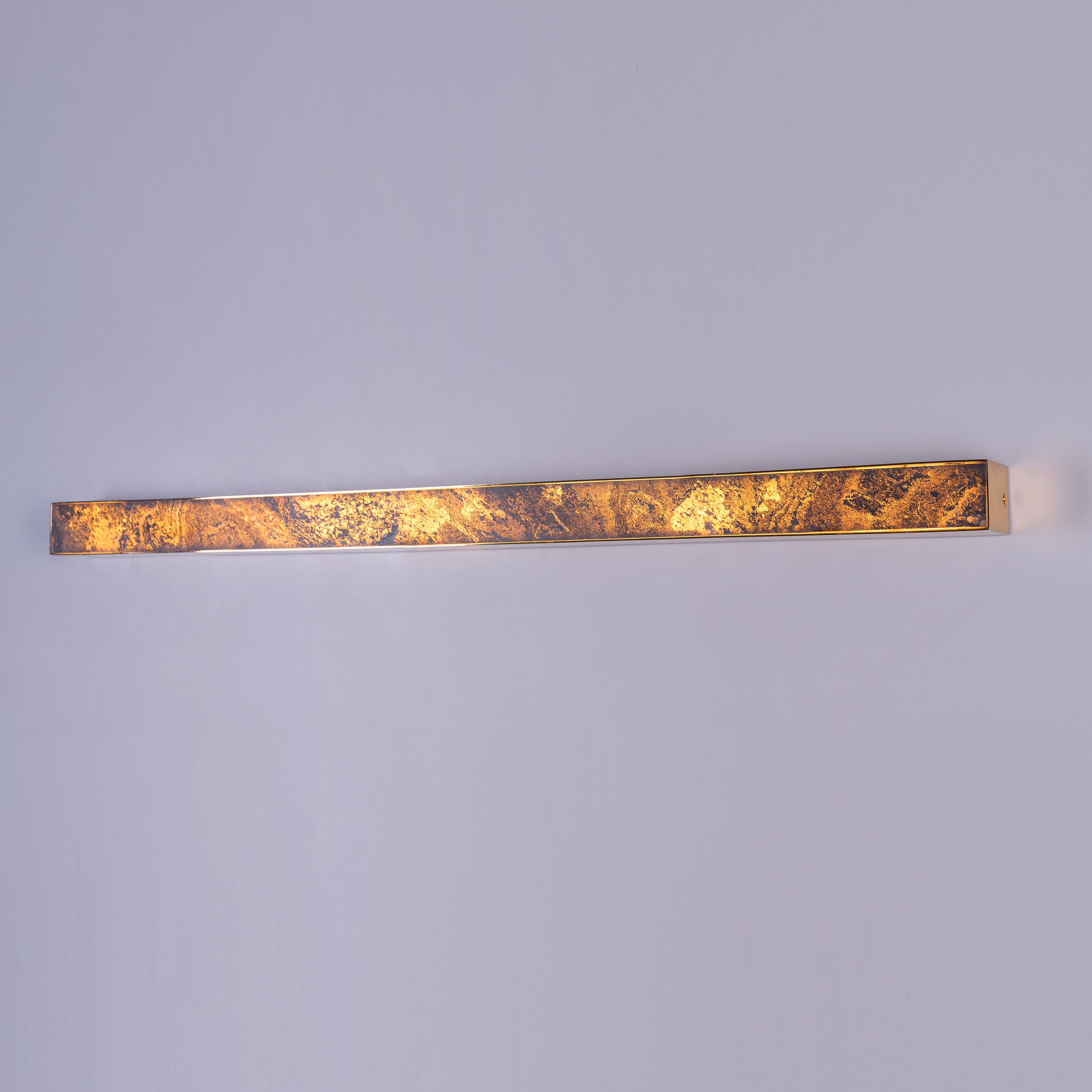 Cloudy Days Translucent (Large, Gold, Built-In LED) Natural Stone Wall Light