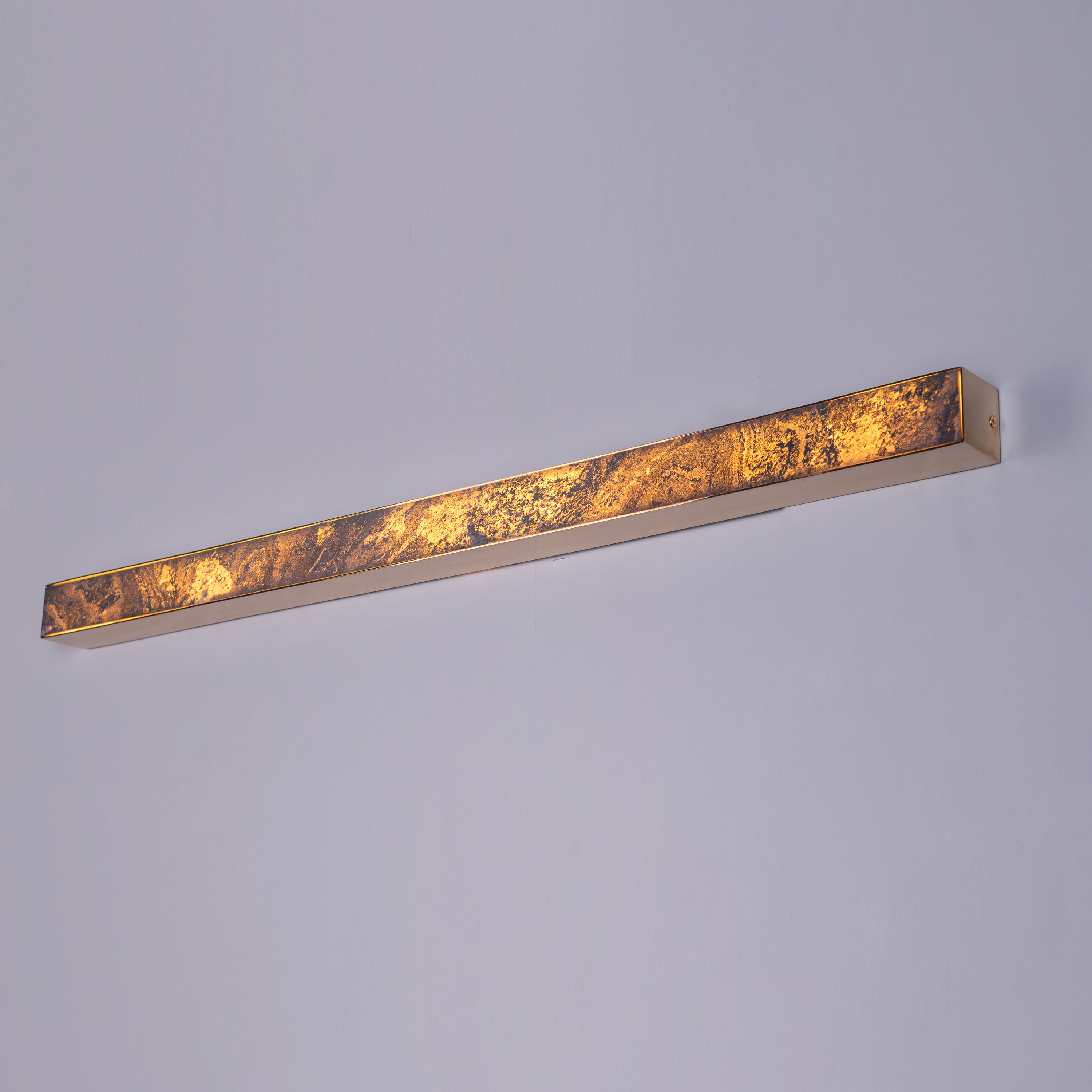 Cloudy Days Translucent (Large, Gold, Built-In LED) Natural Stone Wall Light