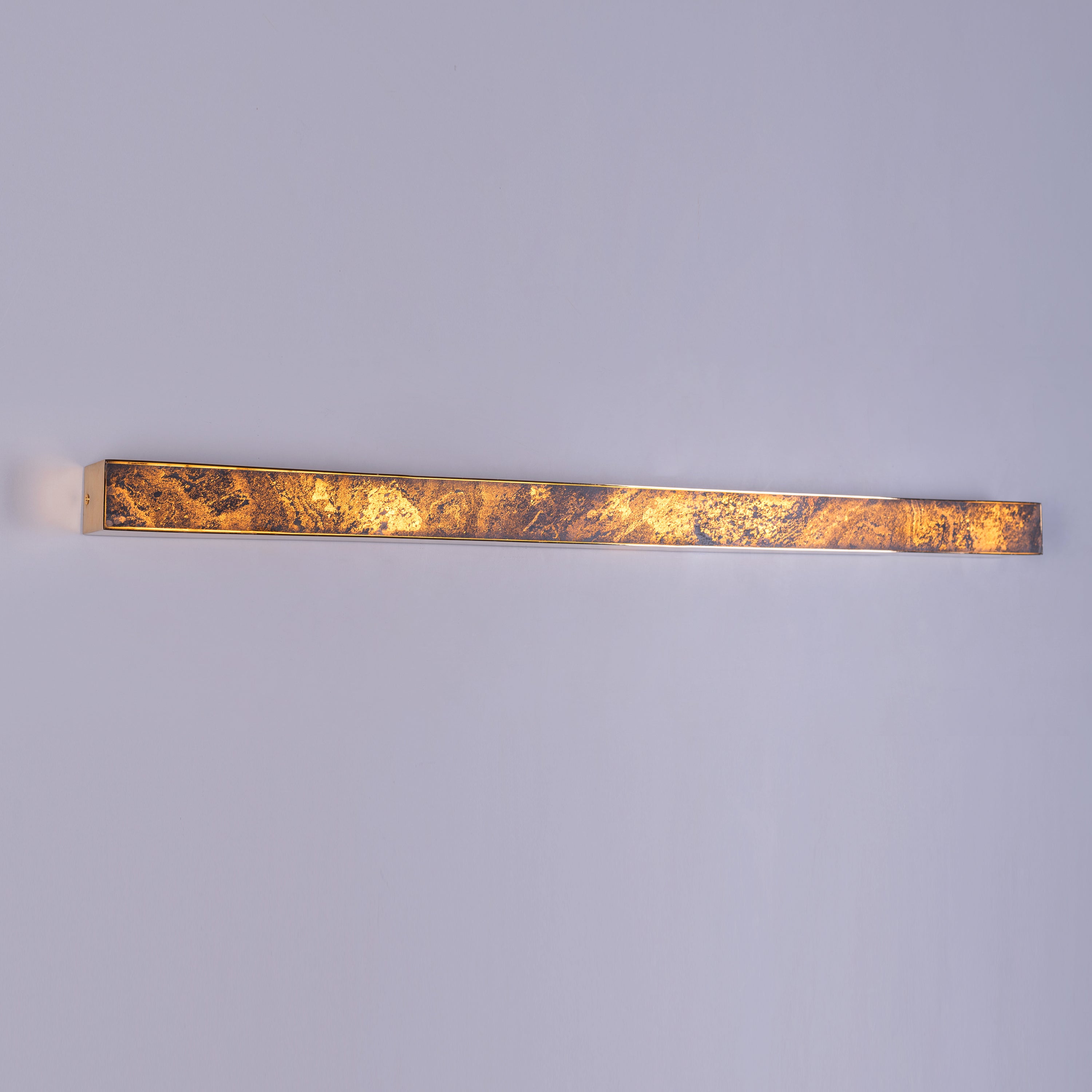 Cloudy Days Translucent (Large, Gold, Built-In LED) Natural Stone Wall Light