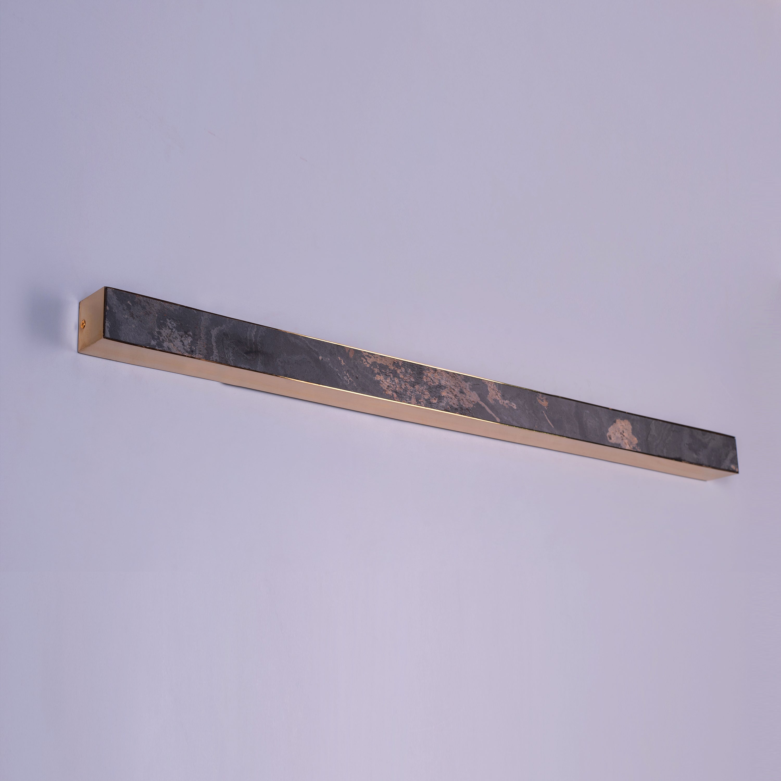 Cloudy Days Translucent (Large, Gold, Built-In LED) Natural Stone Wall Light