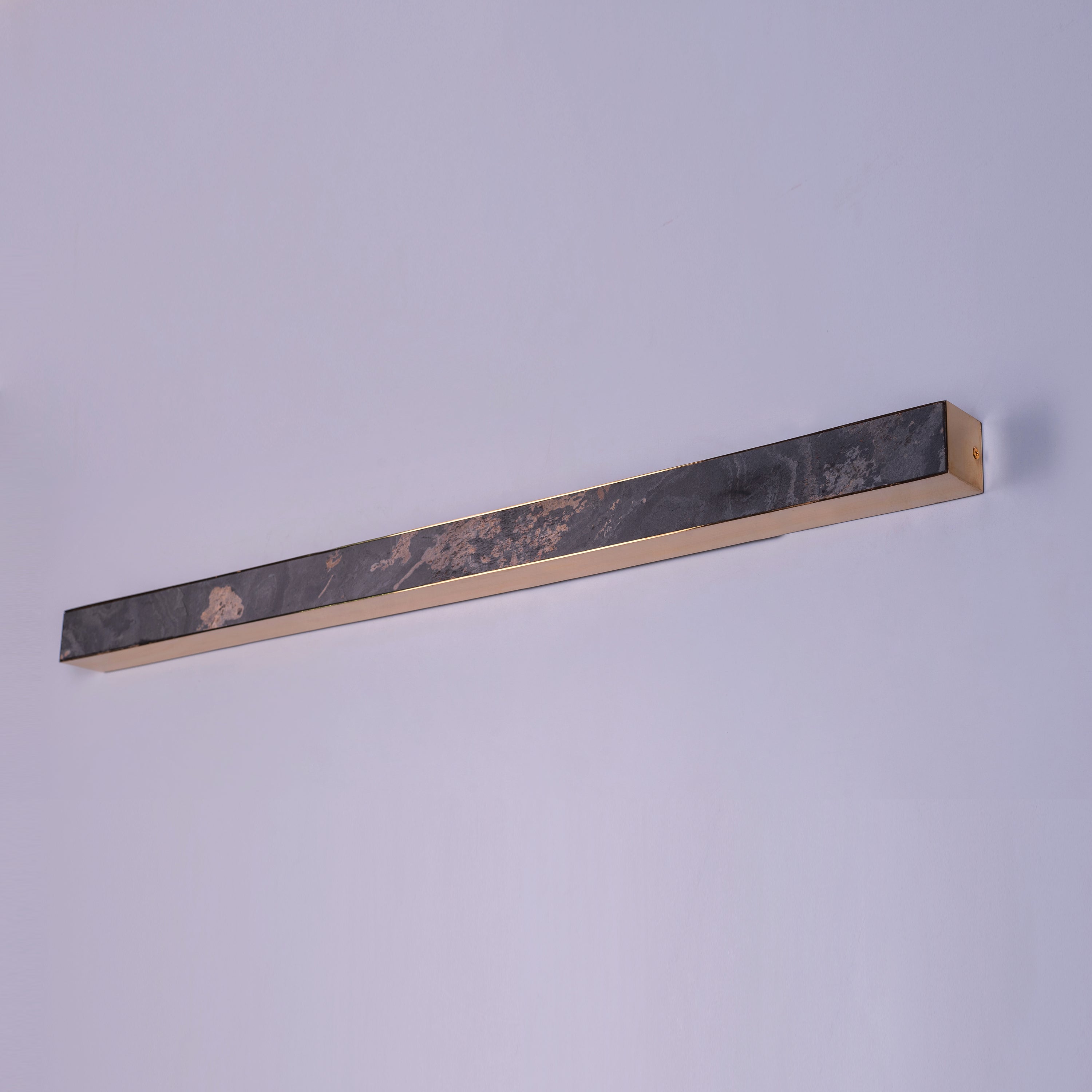 Cloudy Days Translucent (Large, Gold, Built-In LED) Natural Stone Wall Light