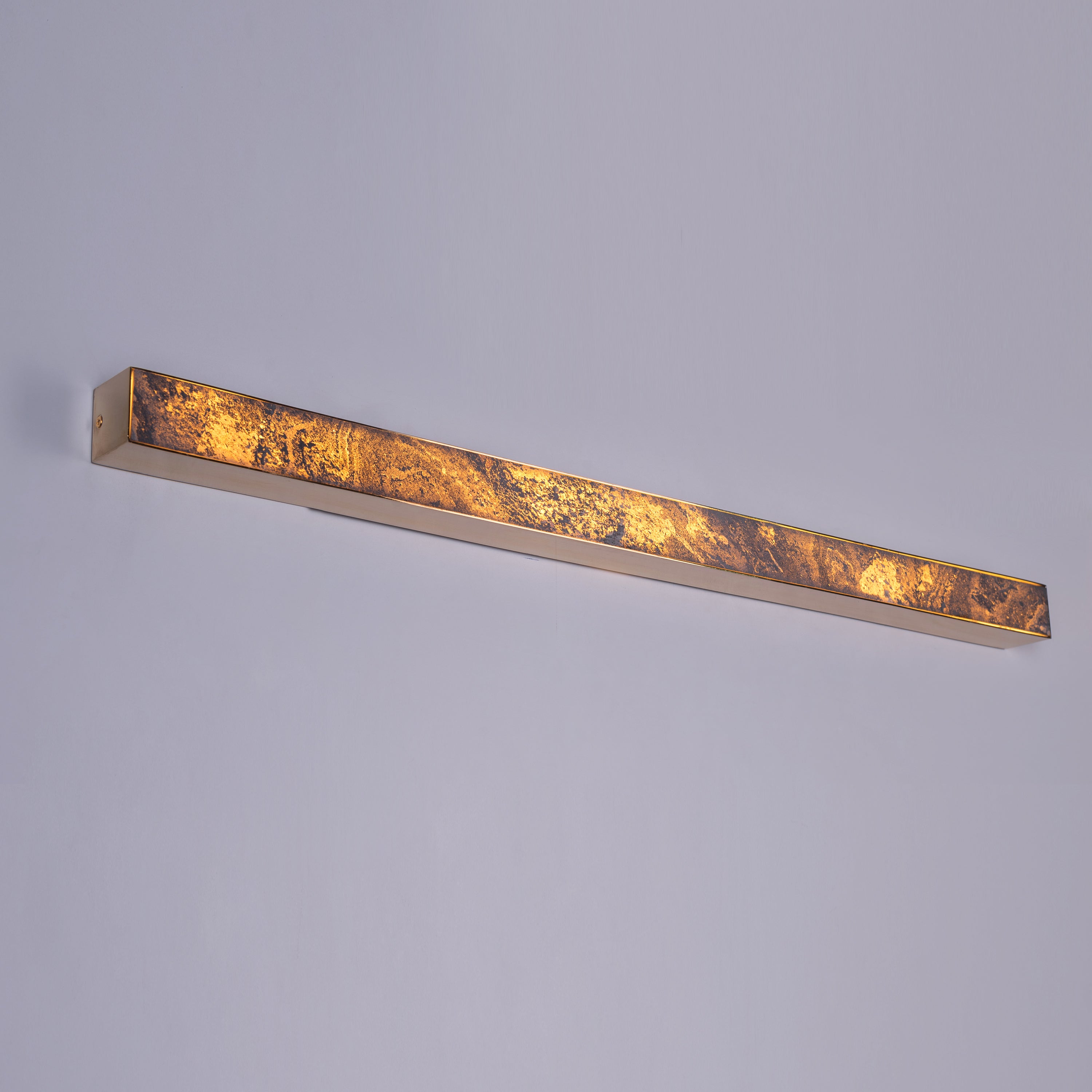 Cloudy Days Translucent (Large, Gold, Built-In LED) Natural Stone Wall Light