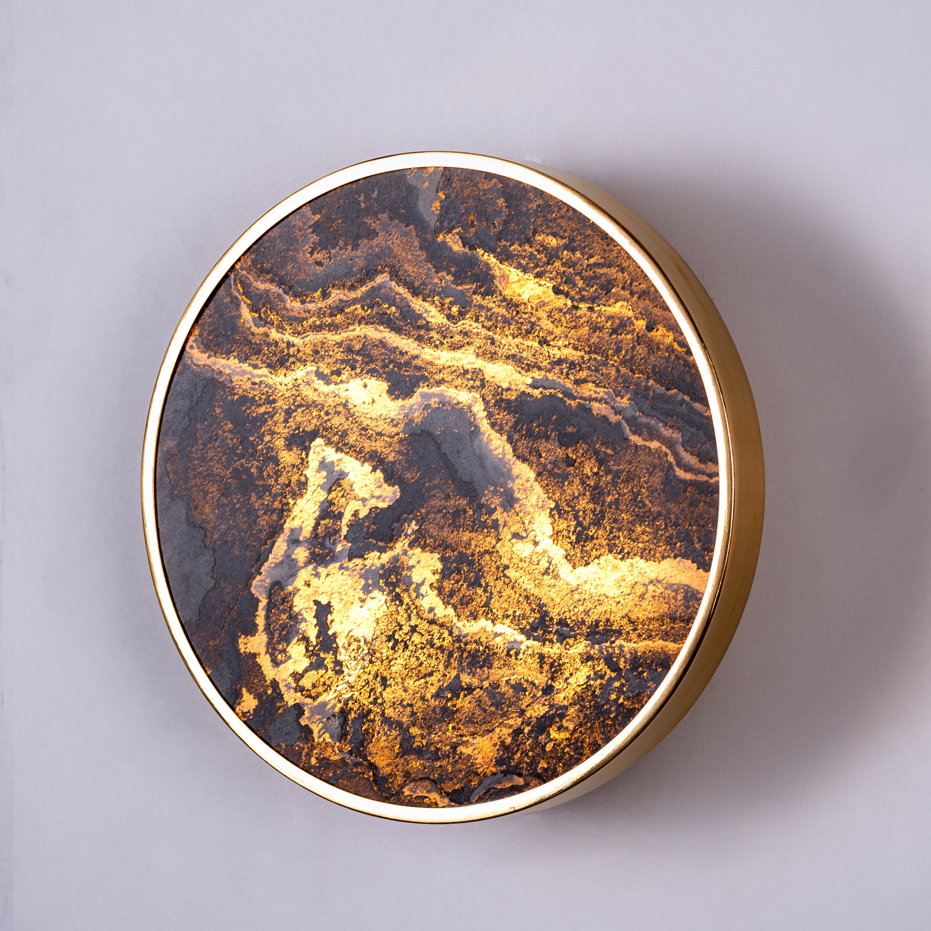 Slate Abate (Gold, Built-In LED) Stone Veneer Wall Light