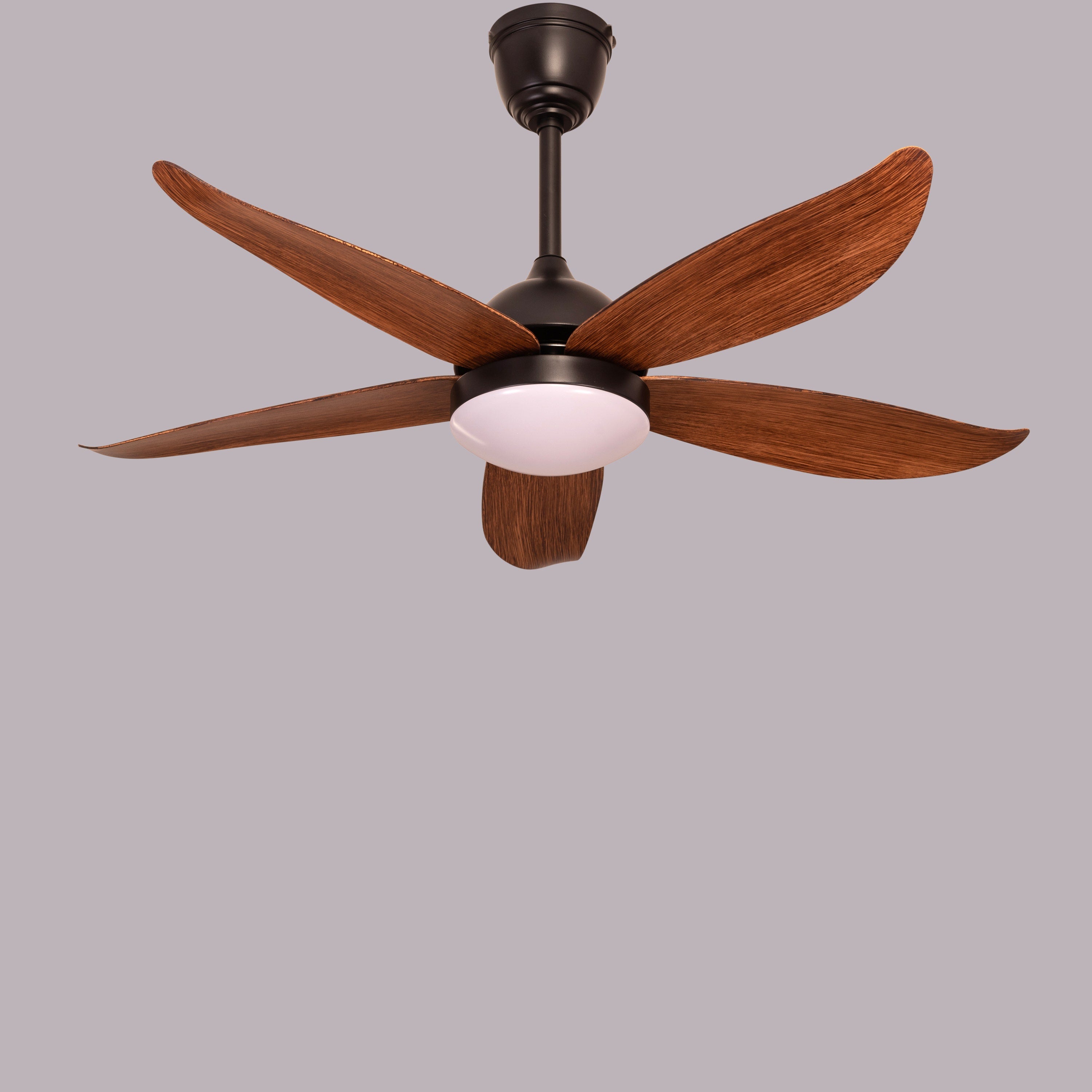 West Minister (122 cm Span, Matt Black Finish Metal Body, Teak Finish ABS Blades) Dimmable LED With Remote Control Ceiling Fan
