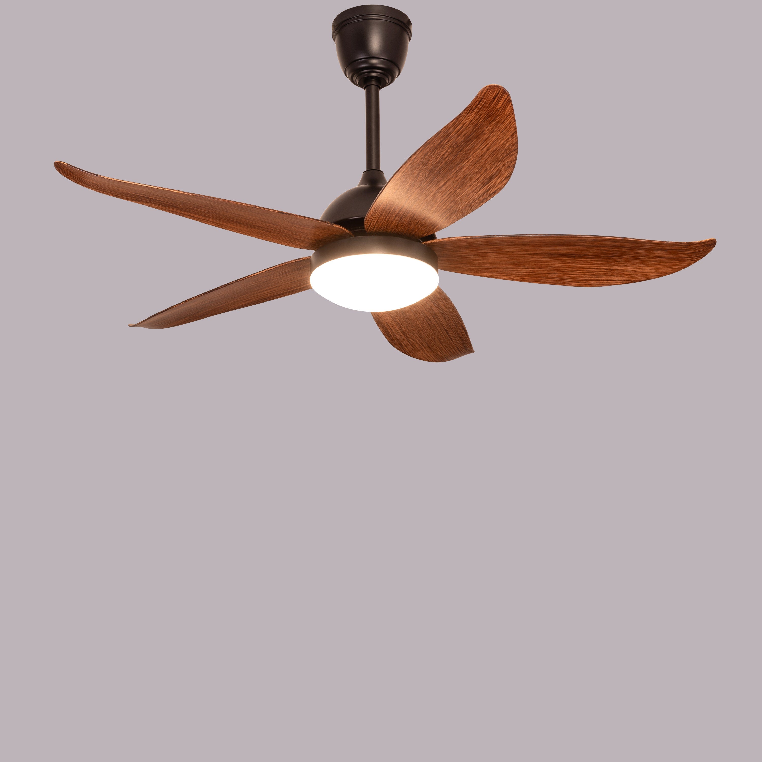 West Minister (122 cm Span, Matt Black Finish Metal Body, Teak Finish ABS Blades) Dimmable LED With Remote Control Ceiling Fan