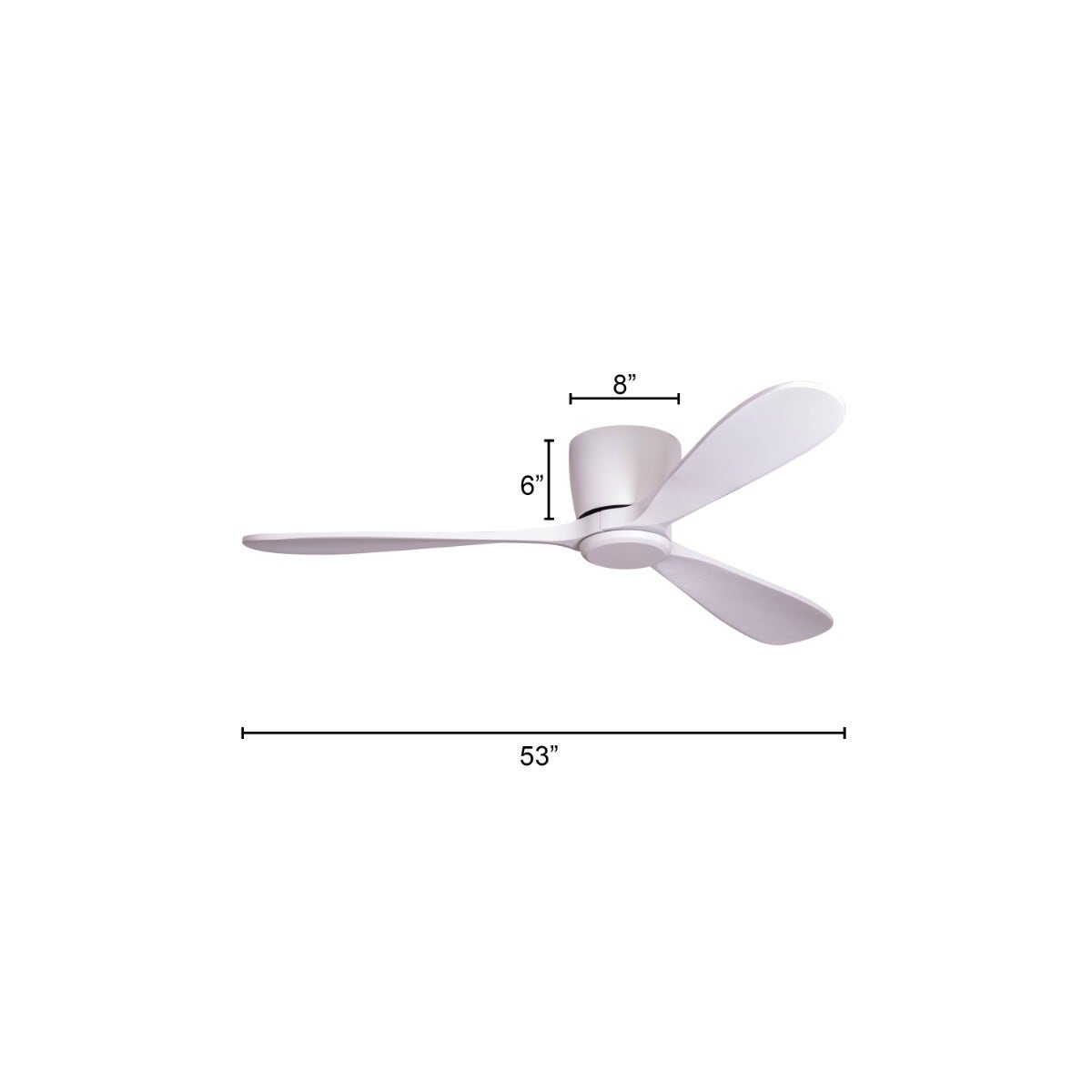 Bay Breeze (135 cm Span, White Finish Metal Body, White Finish Wooden Blades) Ceiling Fan