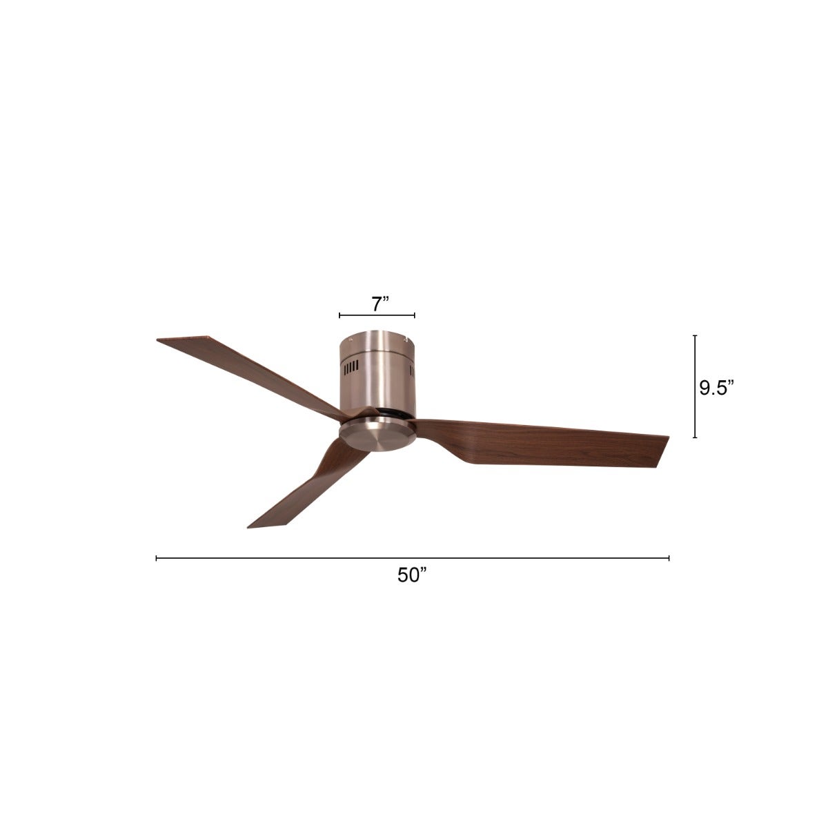 Saratoga (127 cm Span, Chrome Finish Metal Body, Teak Wood Finish ABS Blades) Ceiling Fan