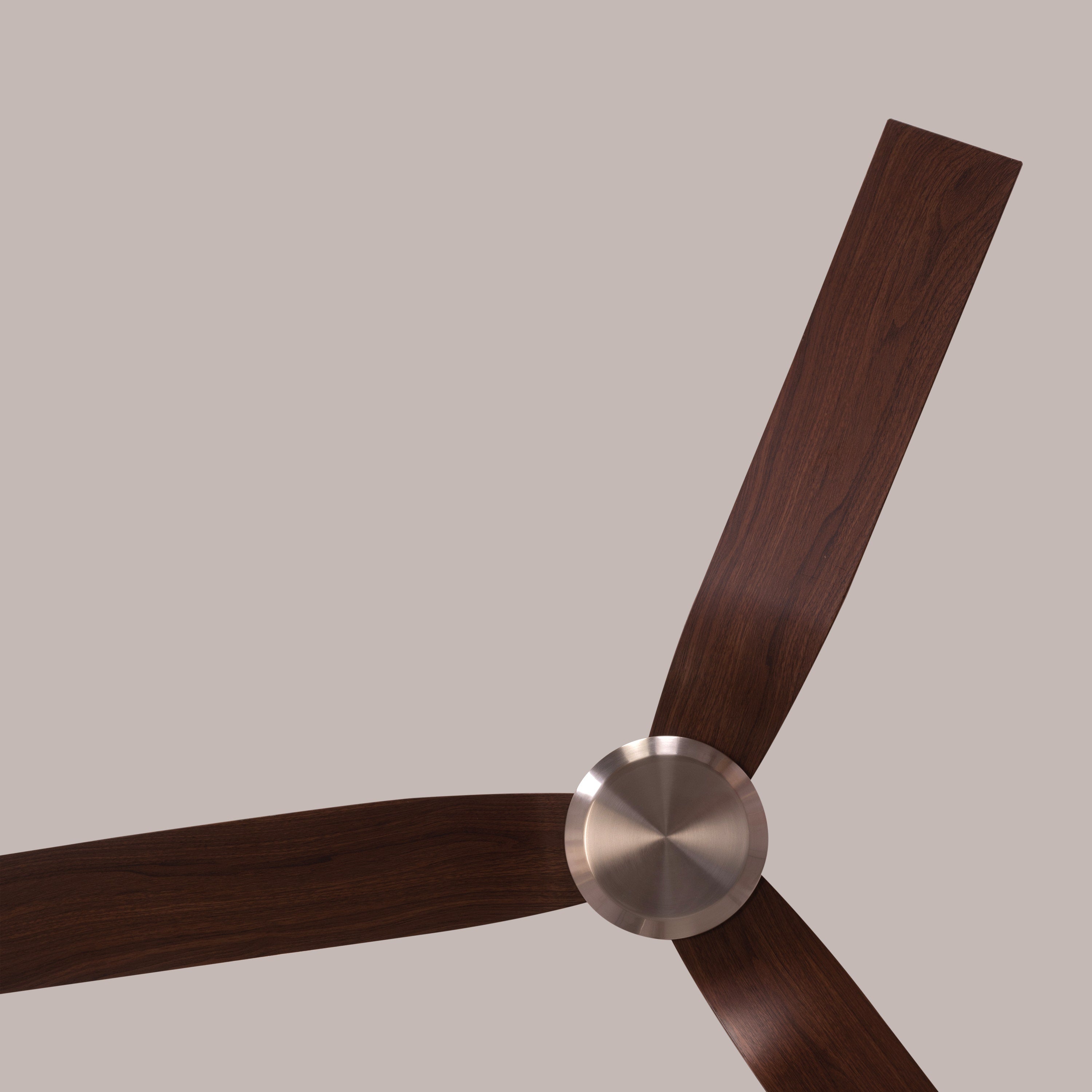 Saratoga (127 cm Span, Chrome Finish Metal Body, Teak Wood Finish ABS Blades) Ceiling Fan