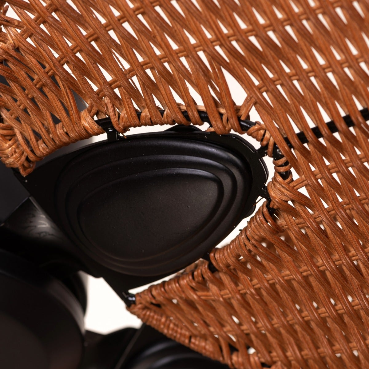 Florida Keys (132 cm Span, Black Finish Metal Body, Woven Cane On A Metal Frame) Ceiling Fan