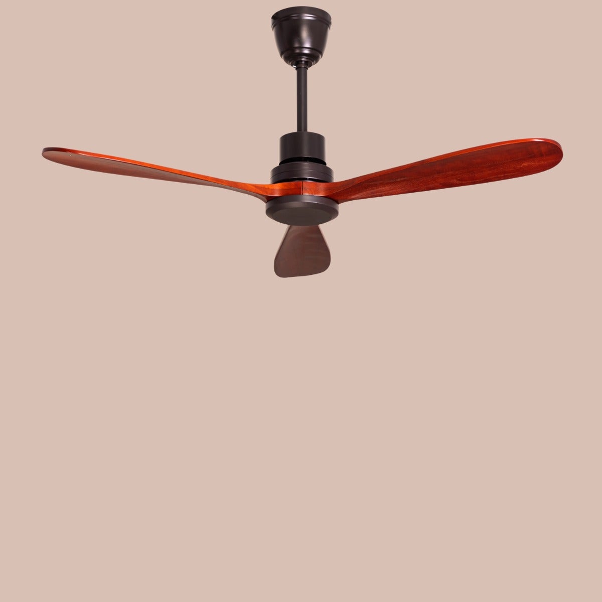 Glen Meadow (132 cm Span, Black Metal Body, Mahogany Finish Solid Wood Blades) Ceiling Fan