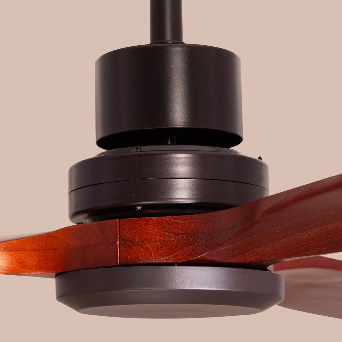 Glen Meadow (132 cm Span, Black Metal Body, Mahogany Finish Solid Wood Blades) Ceiling Fan