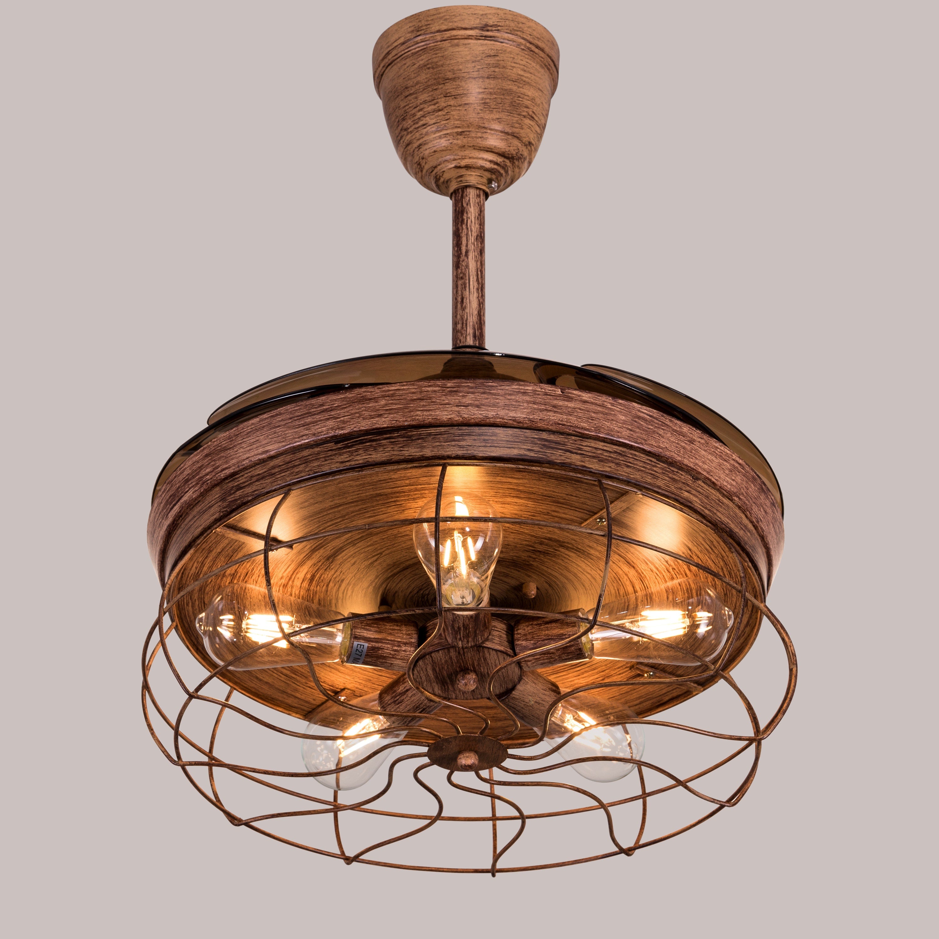 Sundowner (112 cm Span, Brown Finish Metal Body, Fan Blades In Translucent Brown Ceiling ABS Plastic) Ceiling Fan