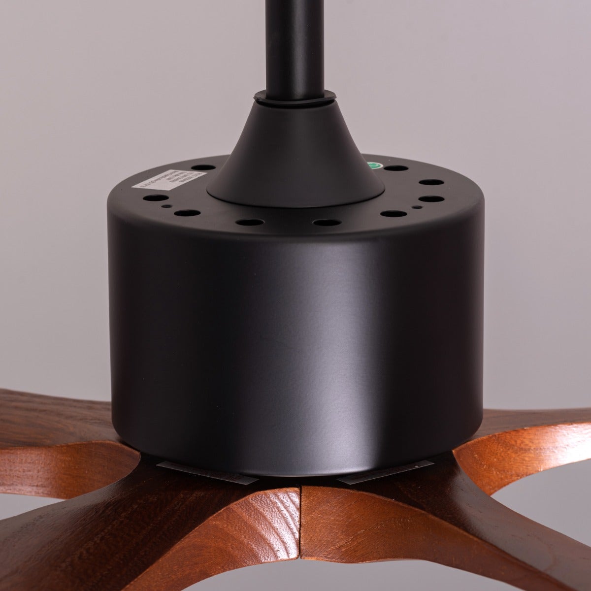 Bellagio (132 cm Span, Black Finish Metal Body, Teak Wood Finish Solid Wooden Blades) Ceiling Fan