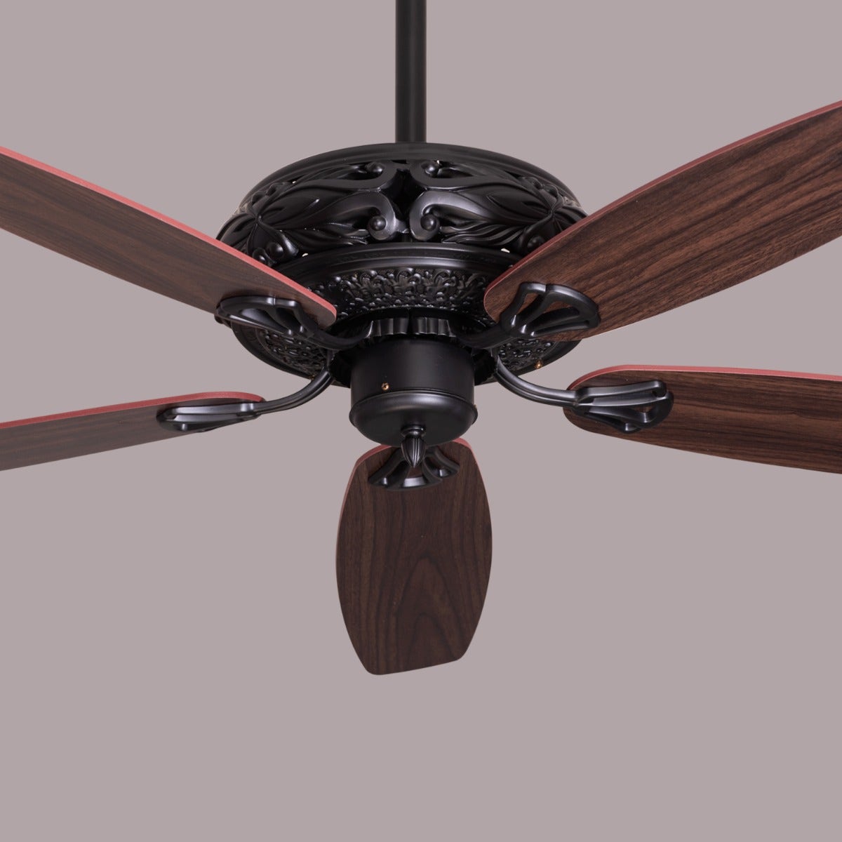 Big Sur (132 cm Span, Black Finish Metal Body, Teak Wood Finish Solid Wooden Blades) With Remote Control Ceiling Fan