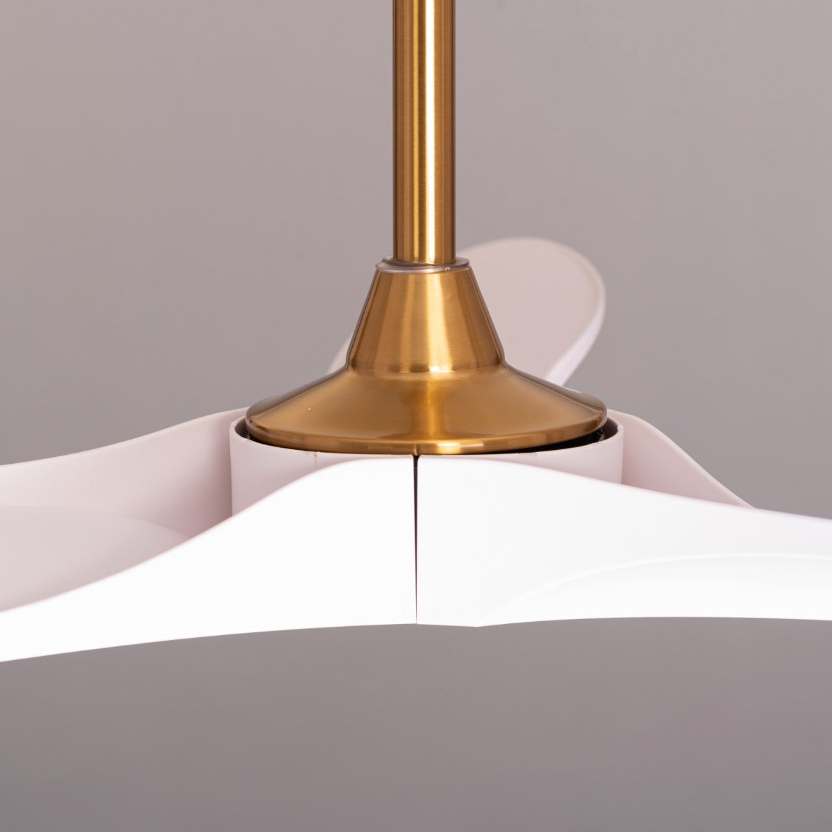 Spin Me Around (132 cm Span, Gold Finish Metal Body, White ABS Blades) Ceiling Fan