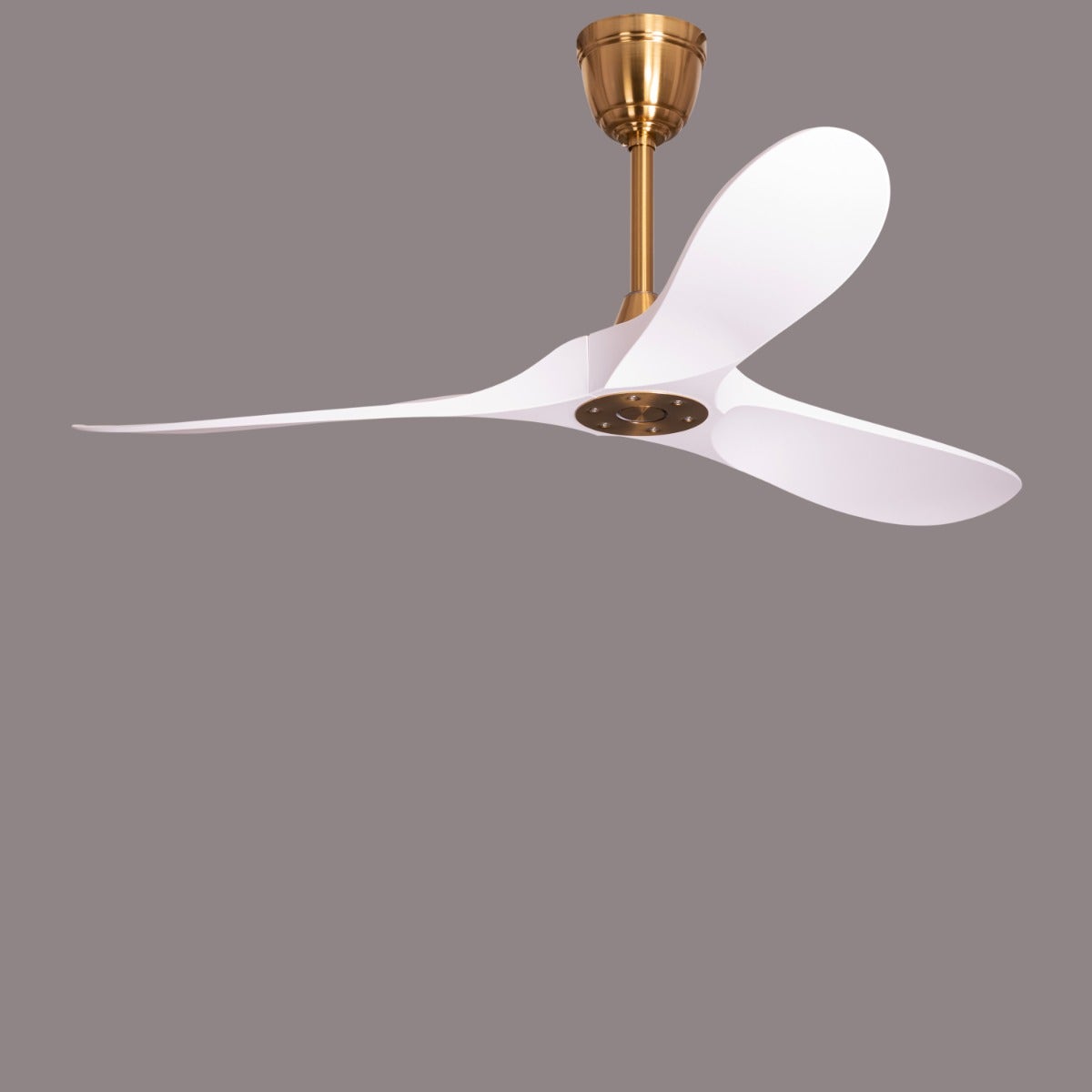 Spin Me Around (132 cm Span, Gold Finish Metal Body, White ABS Blades) Ceiling Fan