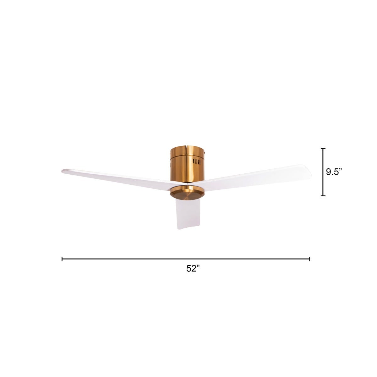 Monterey Bay (132 cm Span, Gold Finish Metal Body, White Finish Wooden Blades) Ceiling Fan