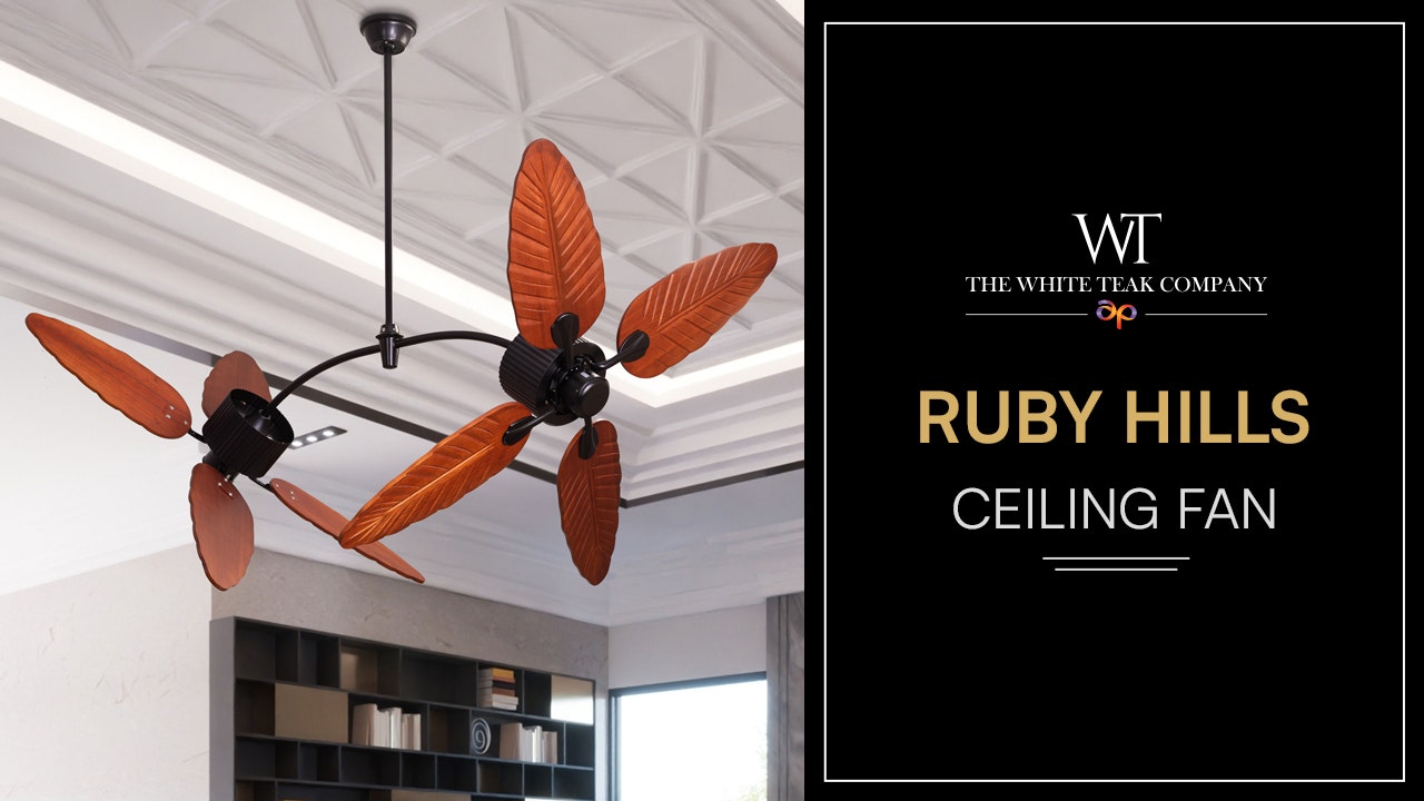 Ruby Hills (130 cm Span, Black Finish Metal Body, Walnut Finish ABS Blades) Ceiling Fan