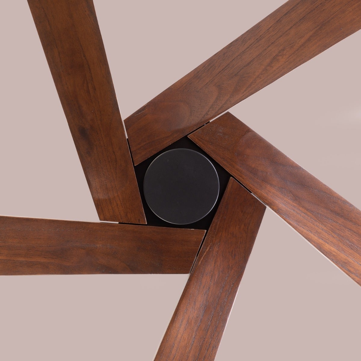 Kensington (137 cm Span, Black Finish Metal Body, Walnut Finish Solid Wood Blades) Ceiling Fan