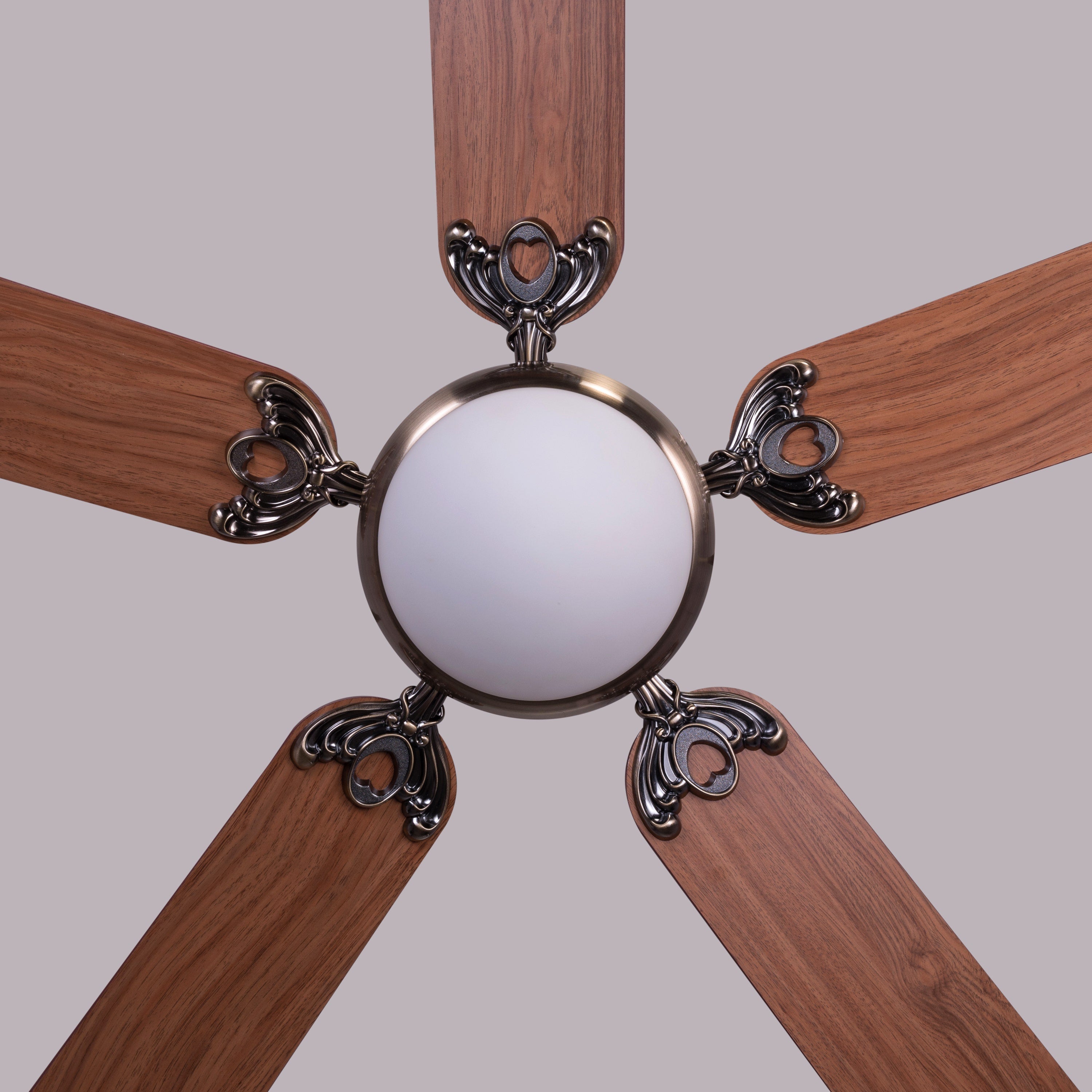 An Upgrade (142 cm Span, Antique Bronze Finish Metal Body, Walnut Finish MDF Blades) Dimmable LED With Remote Control Ceiling Fan