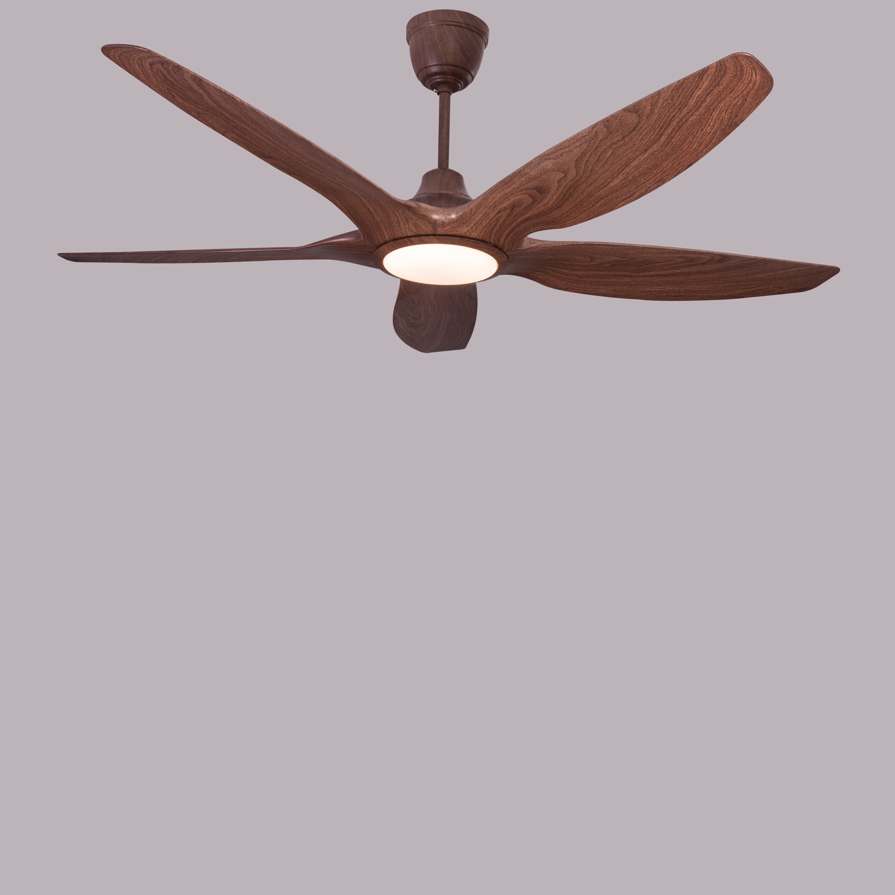 Revisited (152 cm Span, Walnut Finish Metal Body, Walnut Finish ABS Blades) Dimmable LED With Remote Control Ceiling Fan