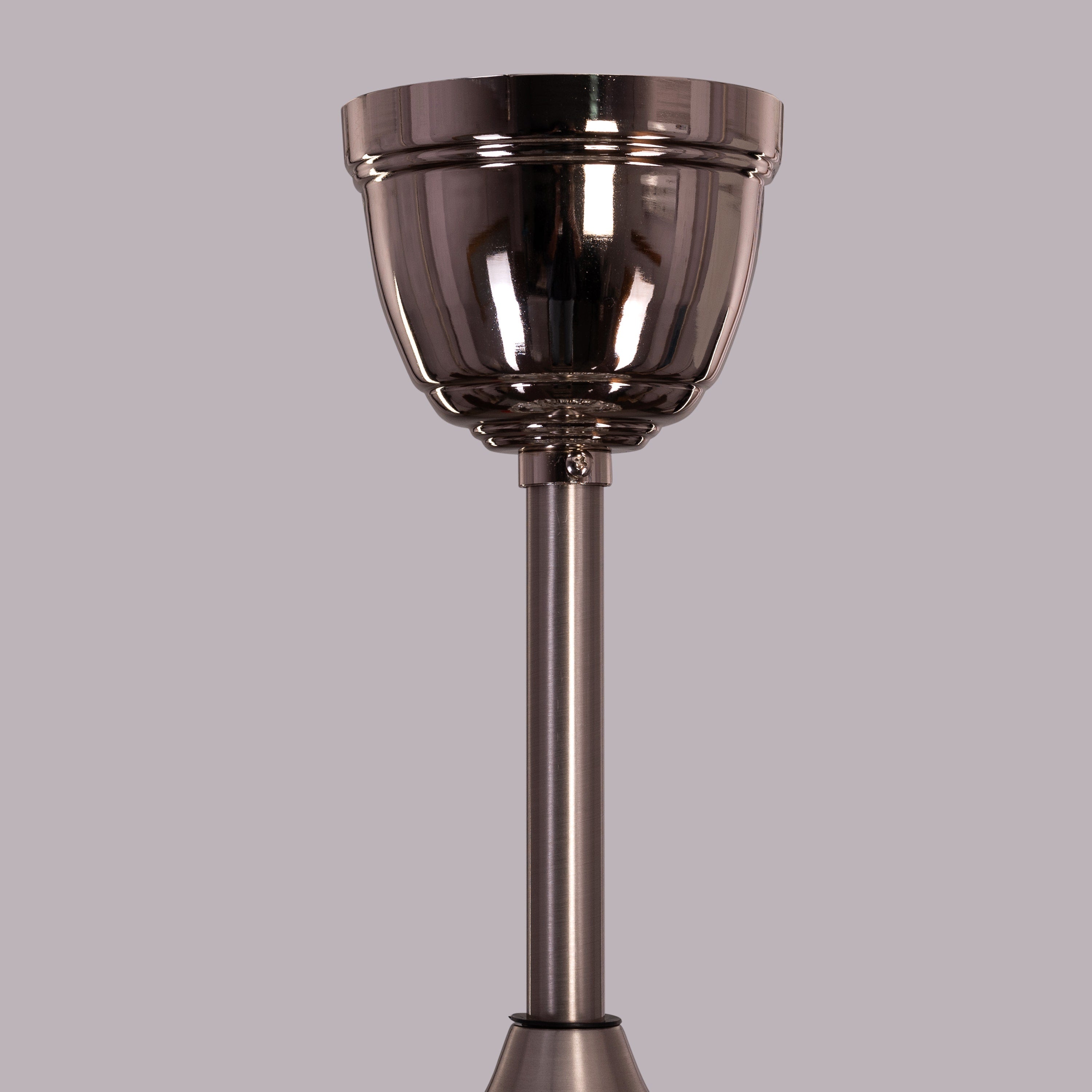 Embellished (132 cm Span, Chrome Finish Metal Body, Mahogany Finish Wooden Blade) Crystal Chandelier Ceiling Fan