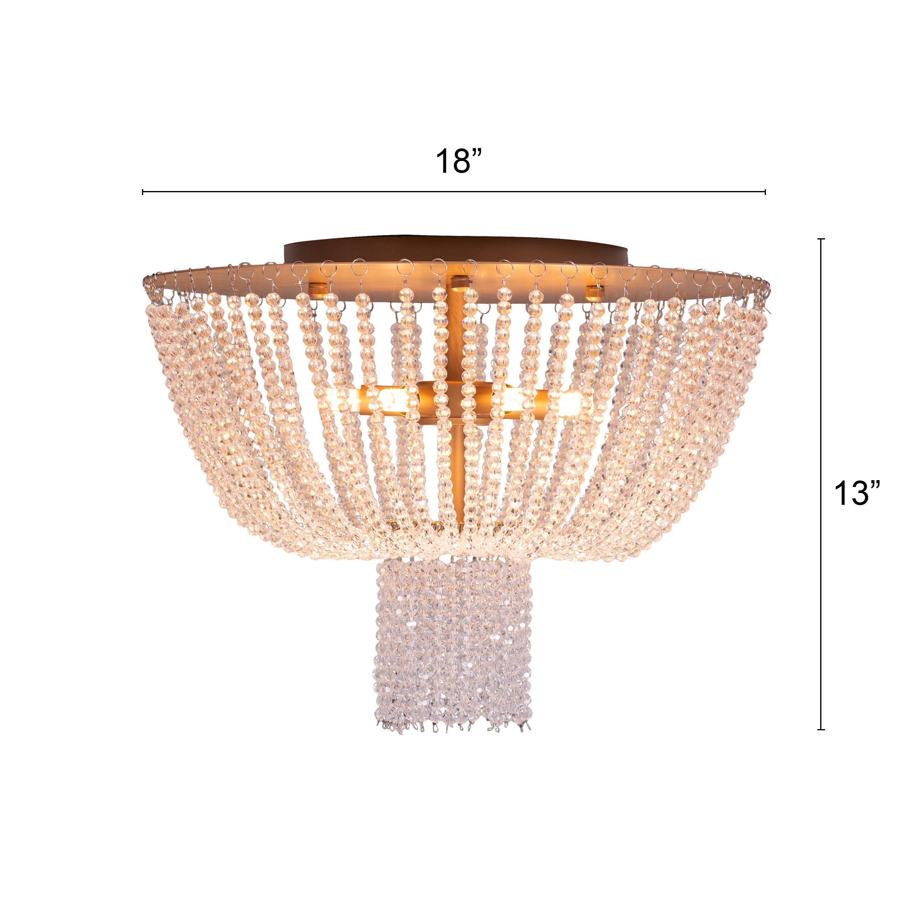 Warm Embrace (Gold) Crystal Ceiling Light