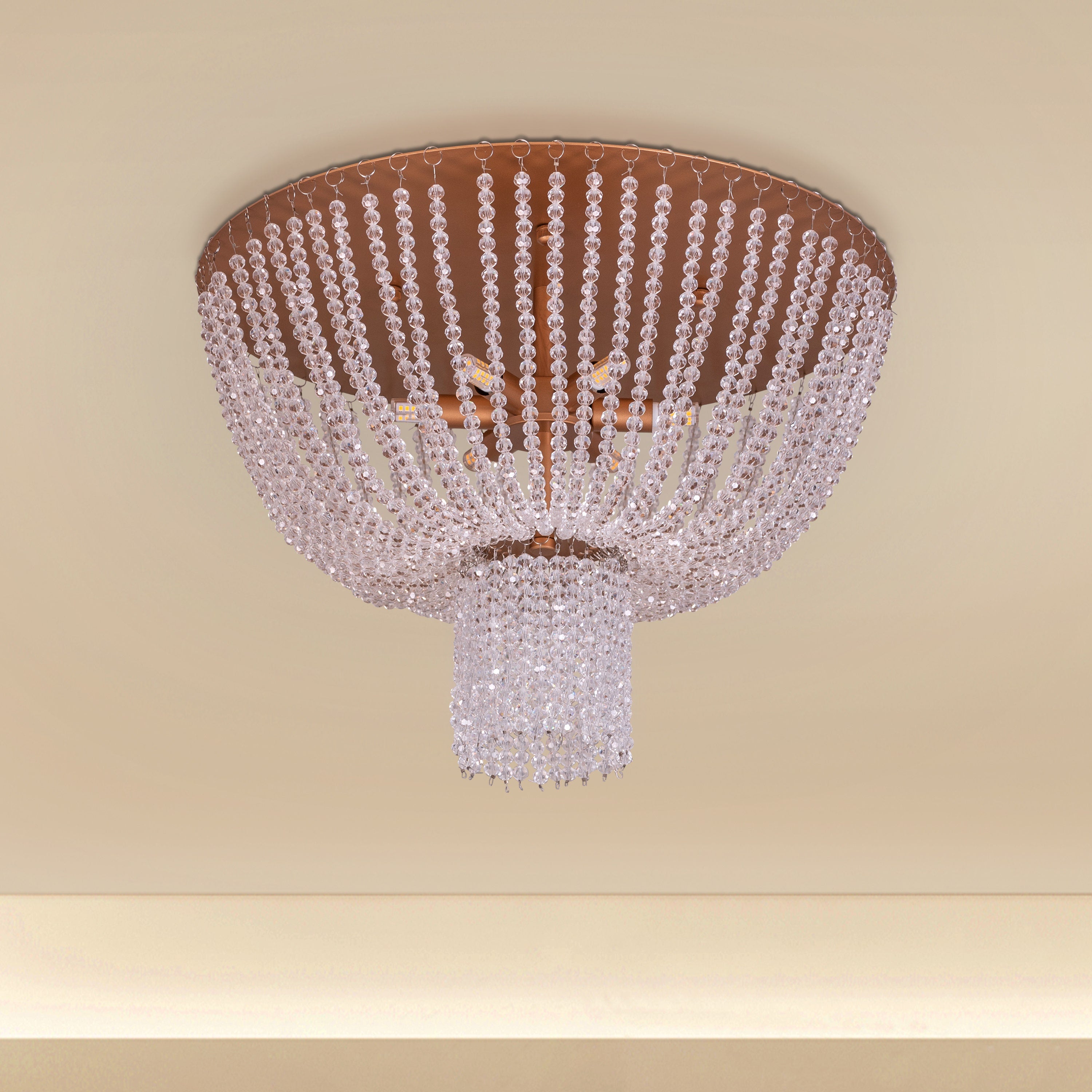 Warm Embrace (Gold) Crystal Ceiling Light