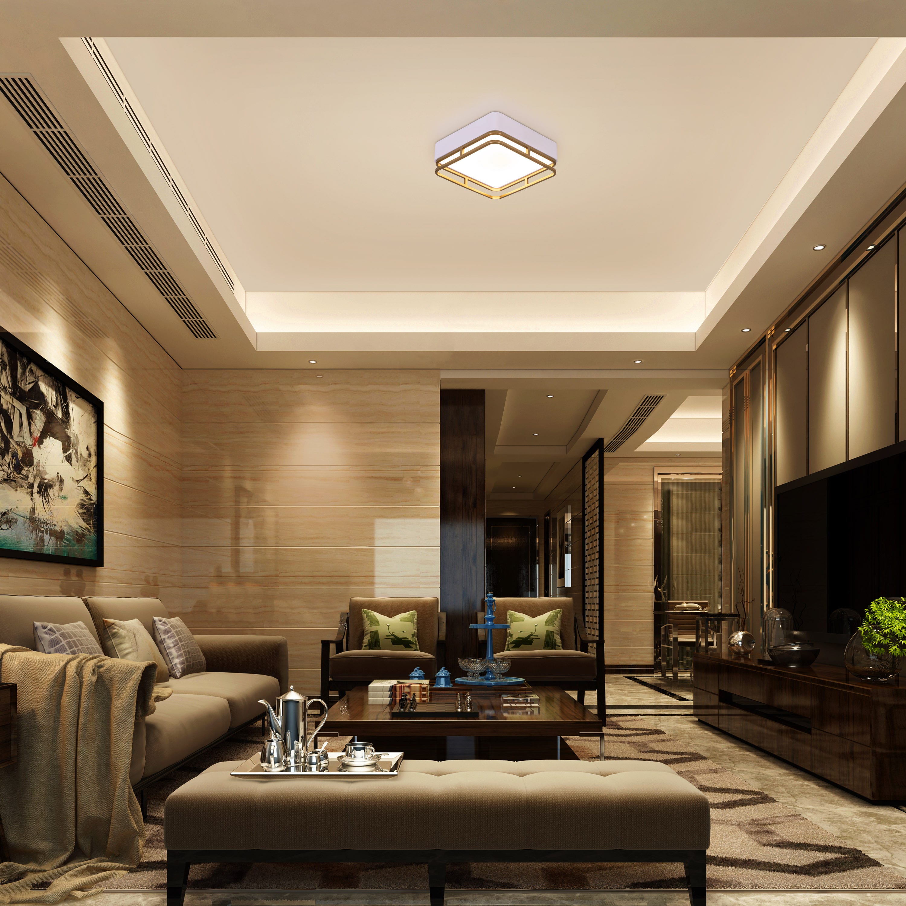 Want You Around (White, 3 Color Built-In LED) Ceiling Light