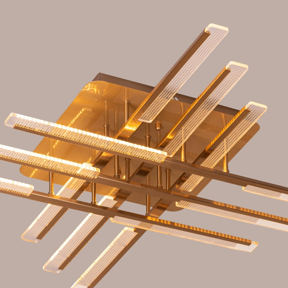 Evening Glow (Large, Gold, 3 Colour Dimmable LED with Remote Control) Ceiling Light