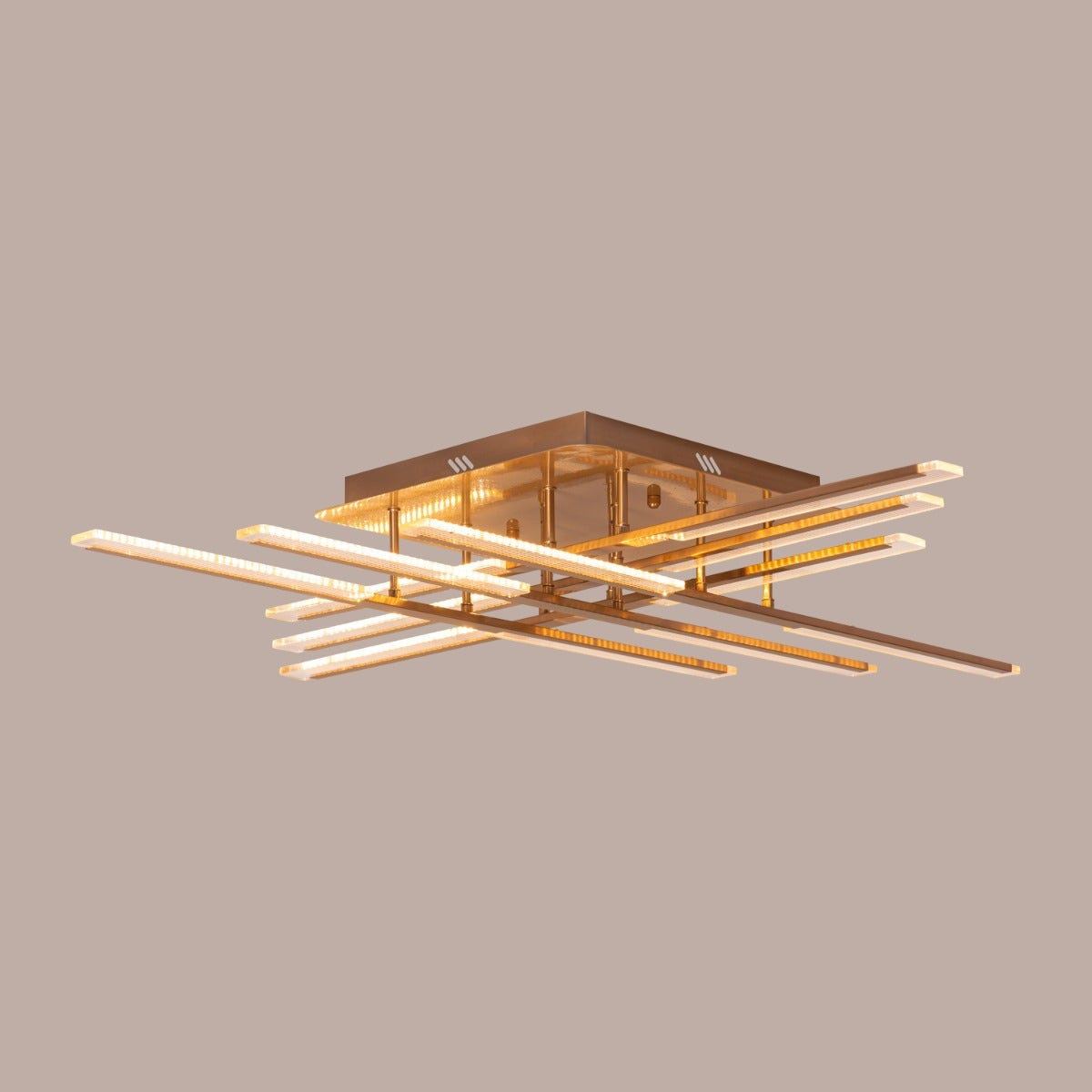 Evening Glow (Large, Gold, 3 Colour Dimmable LED with Remote Control) Ceiling Light